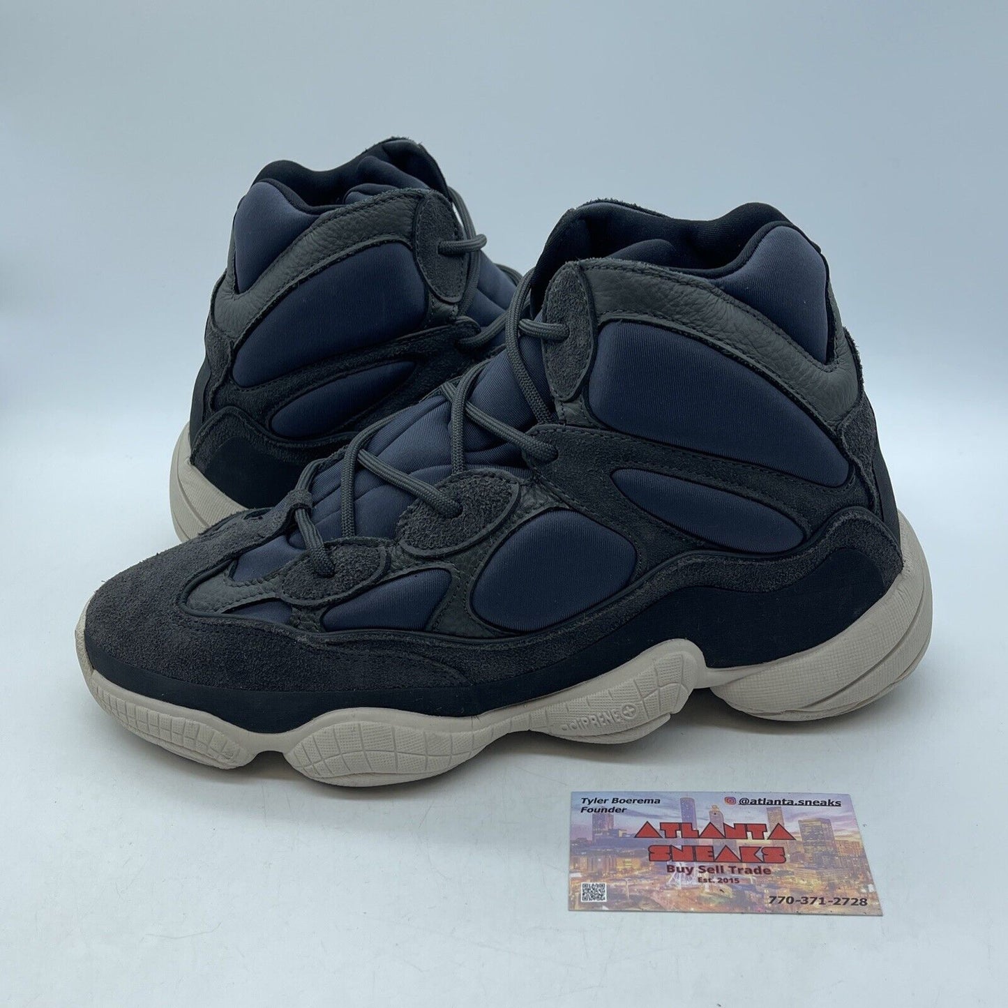 Size 10 - adidas Yeezy 500 High Slate Blue Grey Brown Suede Leather (FW4968)