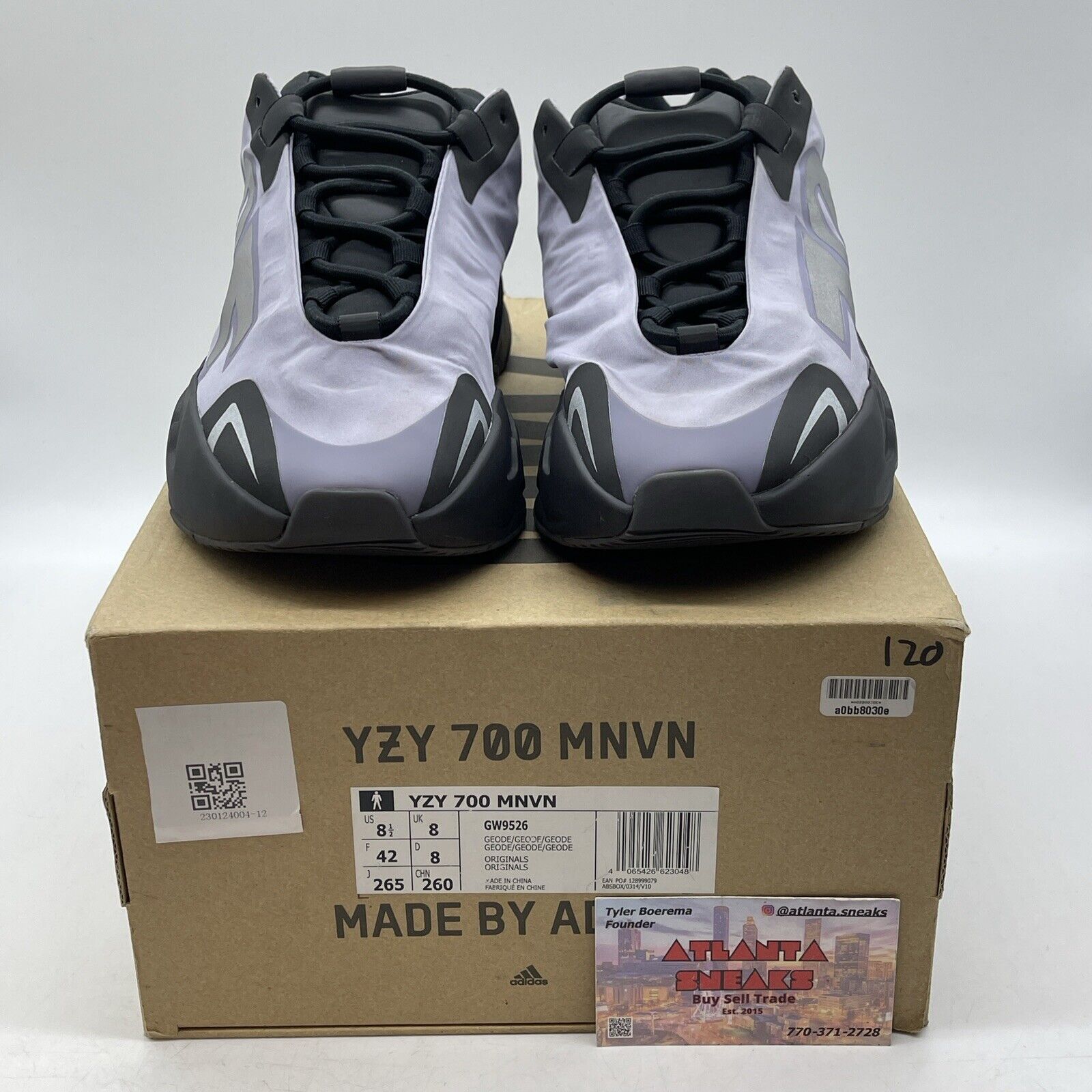 Size 8.5 - adidas Yeezy Boost 700 MNVN Geode Black Purple (GW9526)