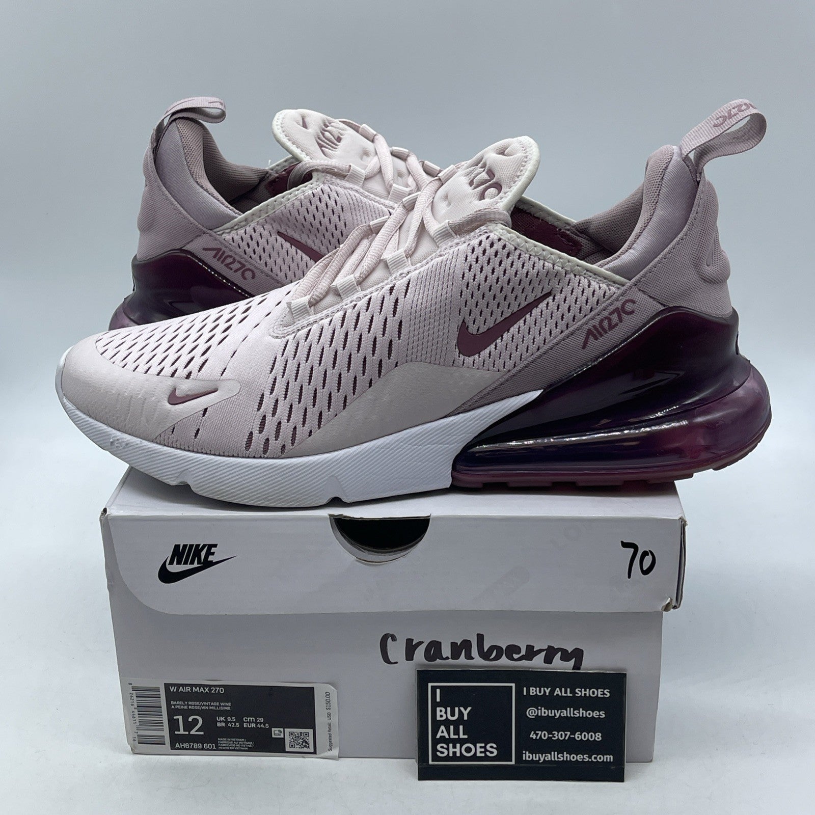 Size 12W - Nike Air Max 270 Barely Rose (AH6789-601)