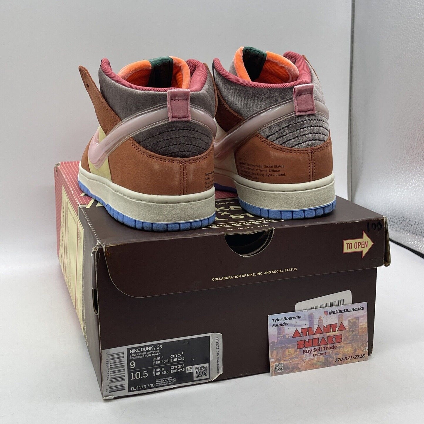 Size 9 - Nike Social Status x Dunk Mid Chocolate Milk Suede Leather (DJ1173-700)