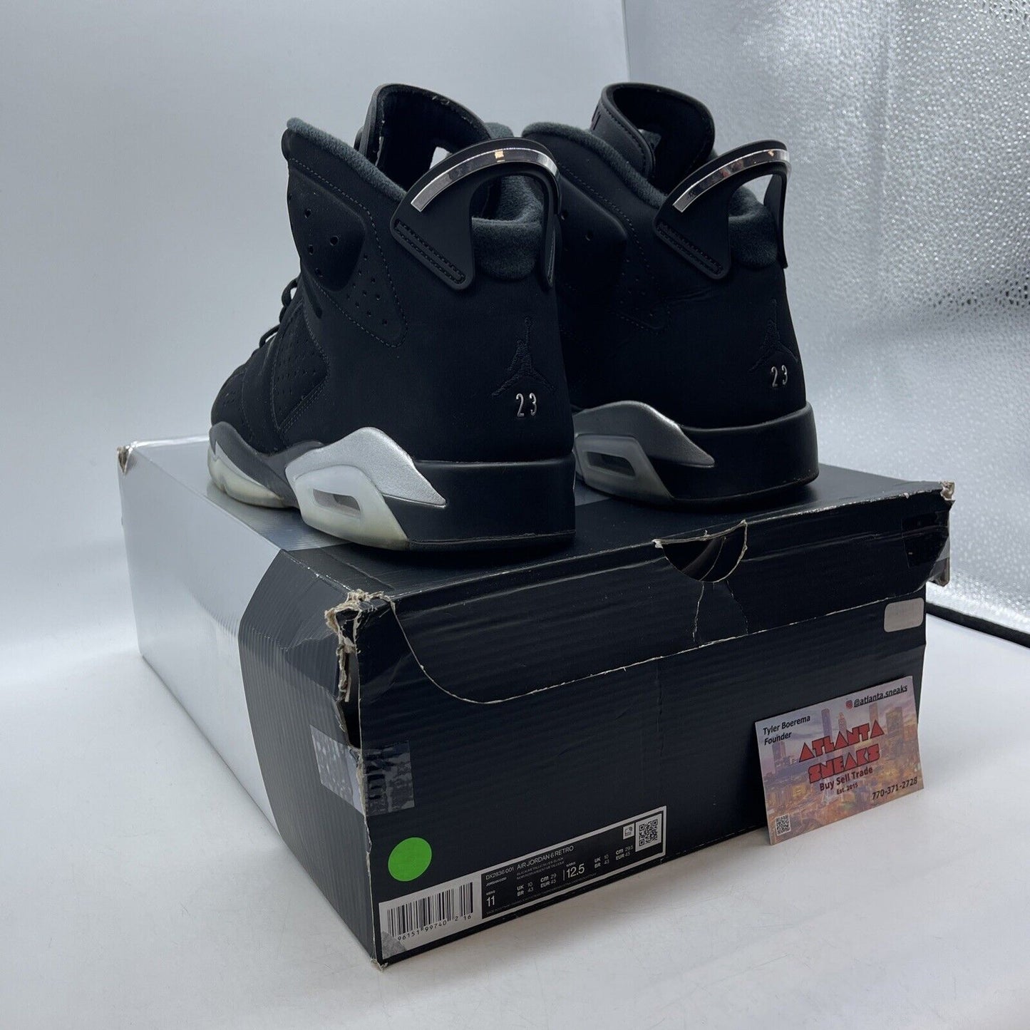 Size 11 - Jordan 6 Retro Mid Chrome Black White Silver (DX2836-001)