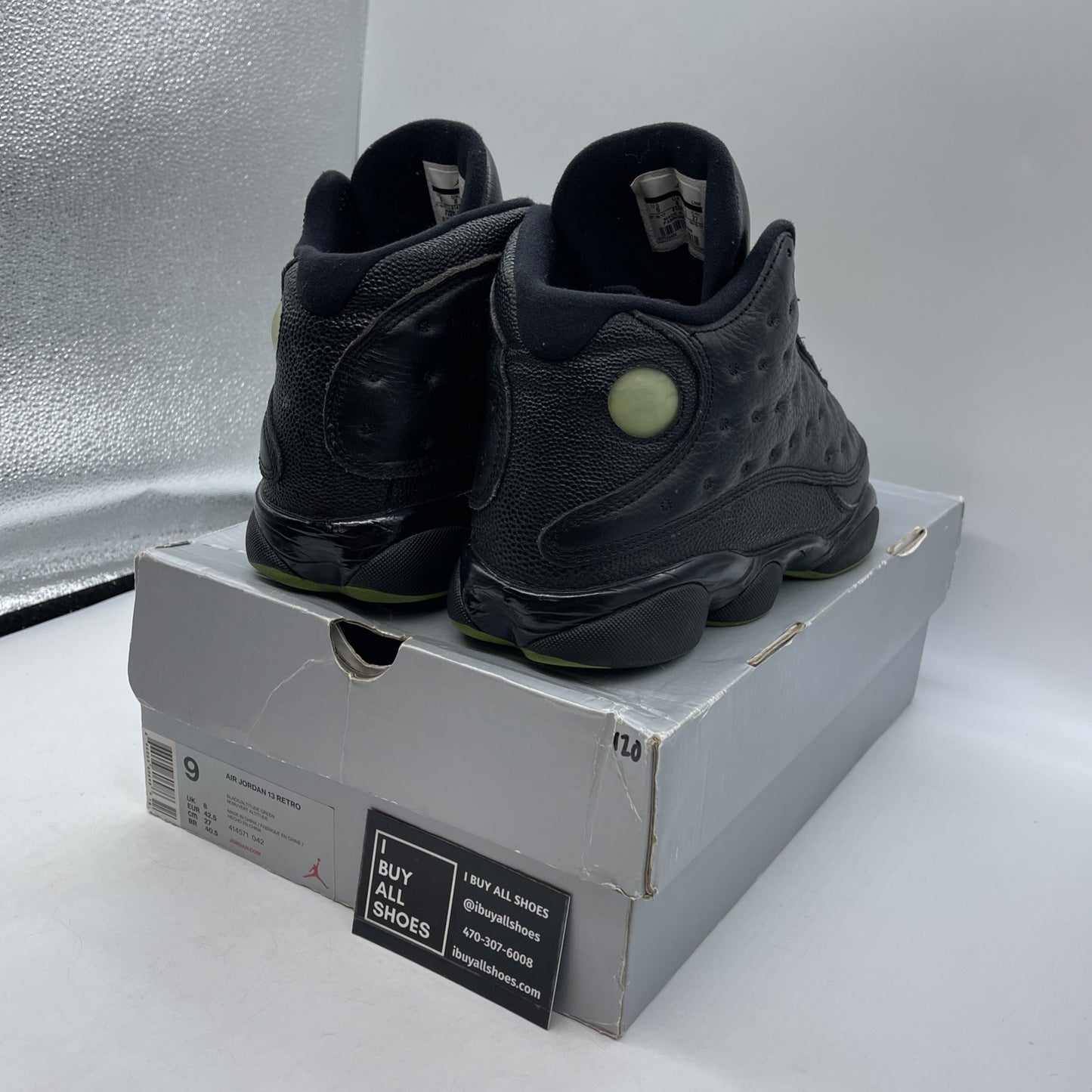 Size 9 - Air Jordan 13 Retro 2017 Altitude Black Leather (414571-042)