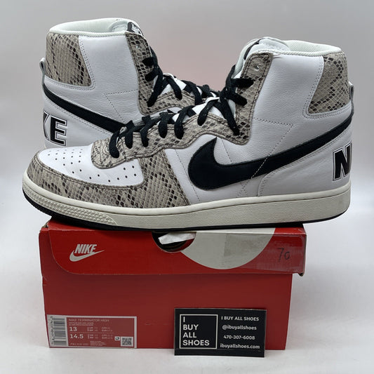 Size 13 - Nike Terminator High Cocoa Snake Black White Leather (FB1318-100)