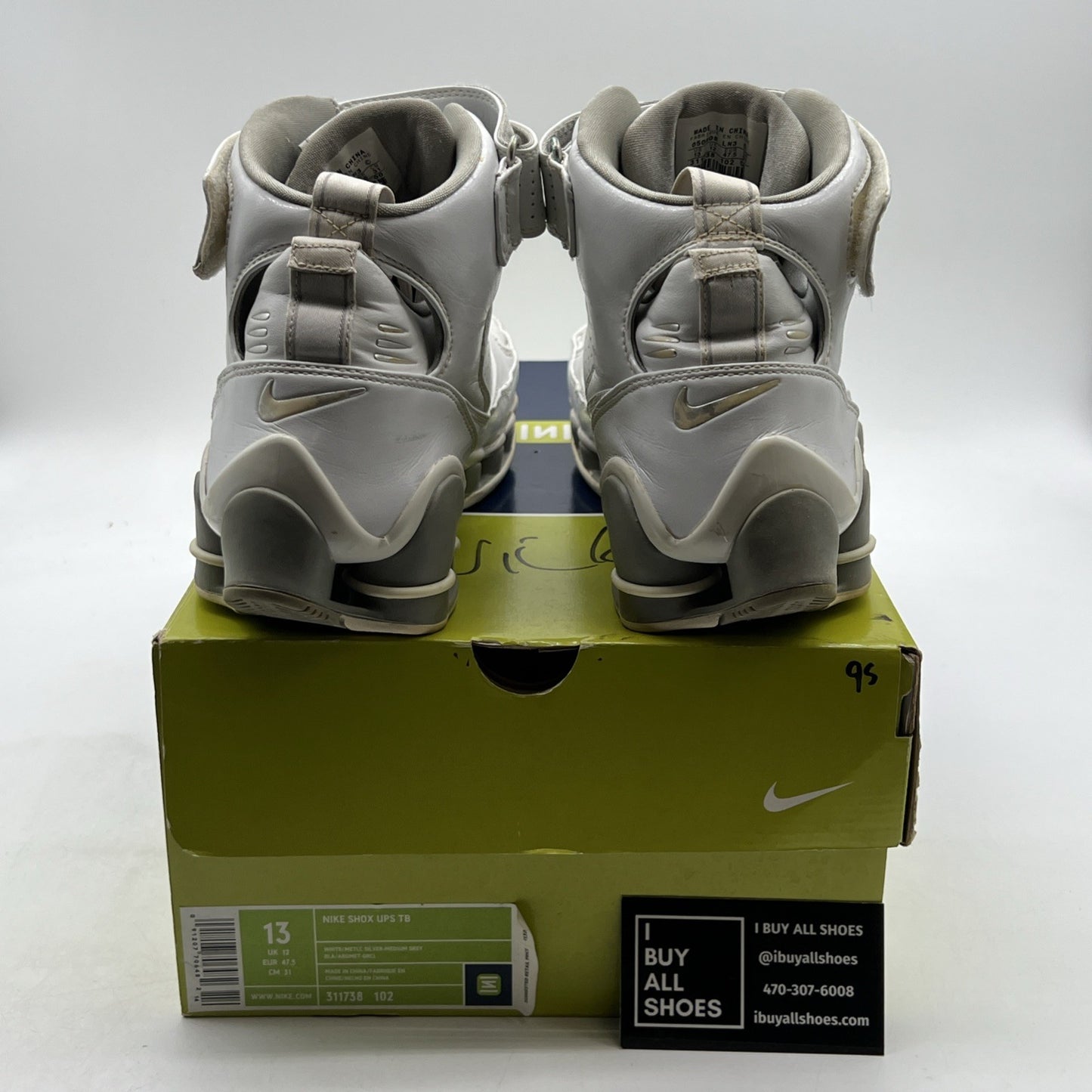 Size 13 - Nike Shox Ups TB White Metallic Silver (311738-102)