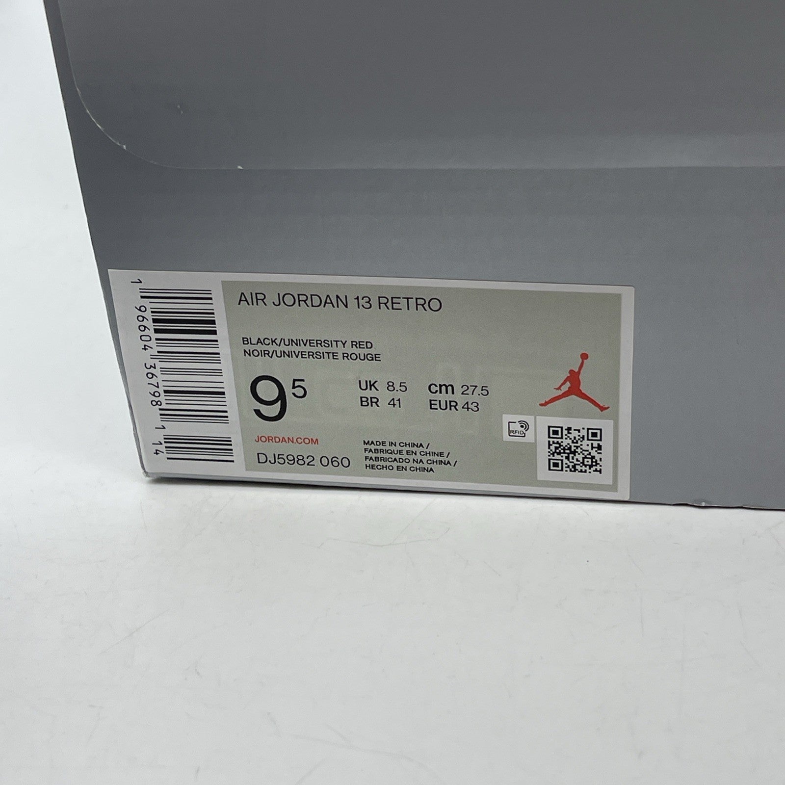 Size 9.5 - Air Jordan 13 Retro Black Flint White Suede Leather (DJ5982-060)