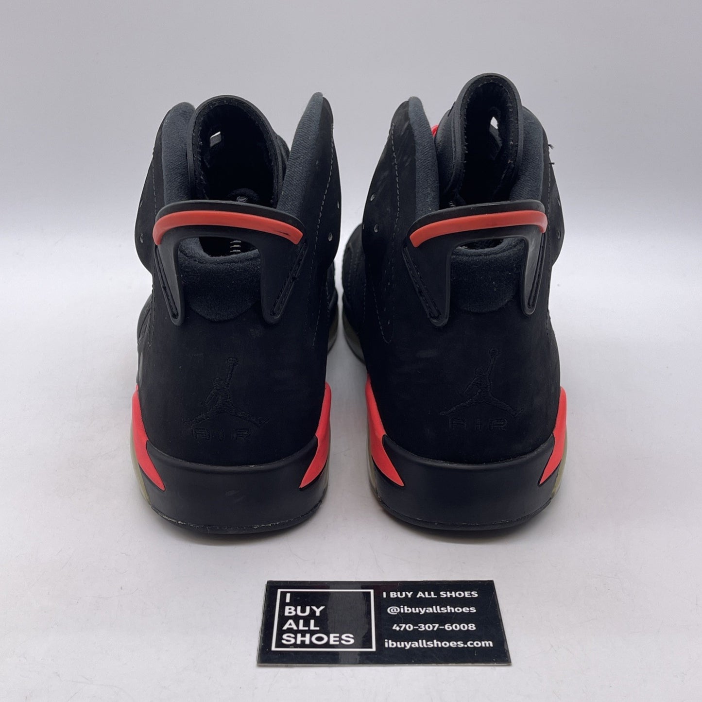 Size 9.5 - Jordan 6 Retro Infrared Black Suede (384664-023)