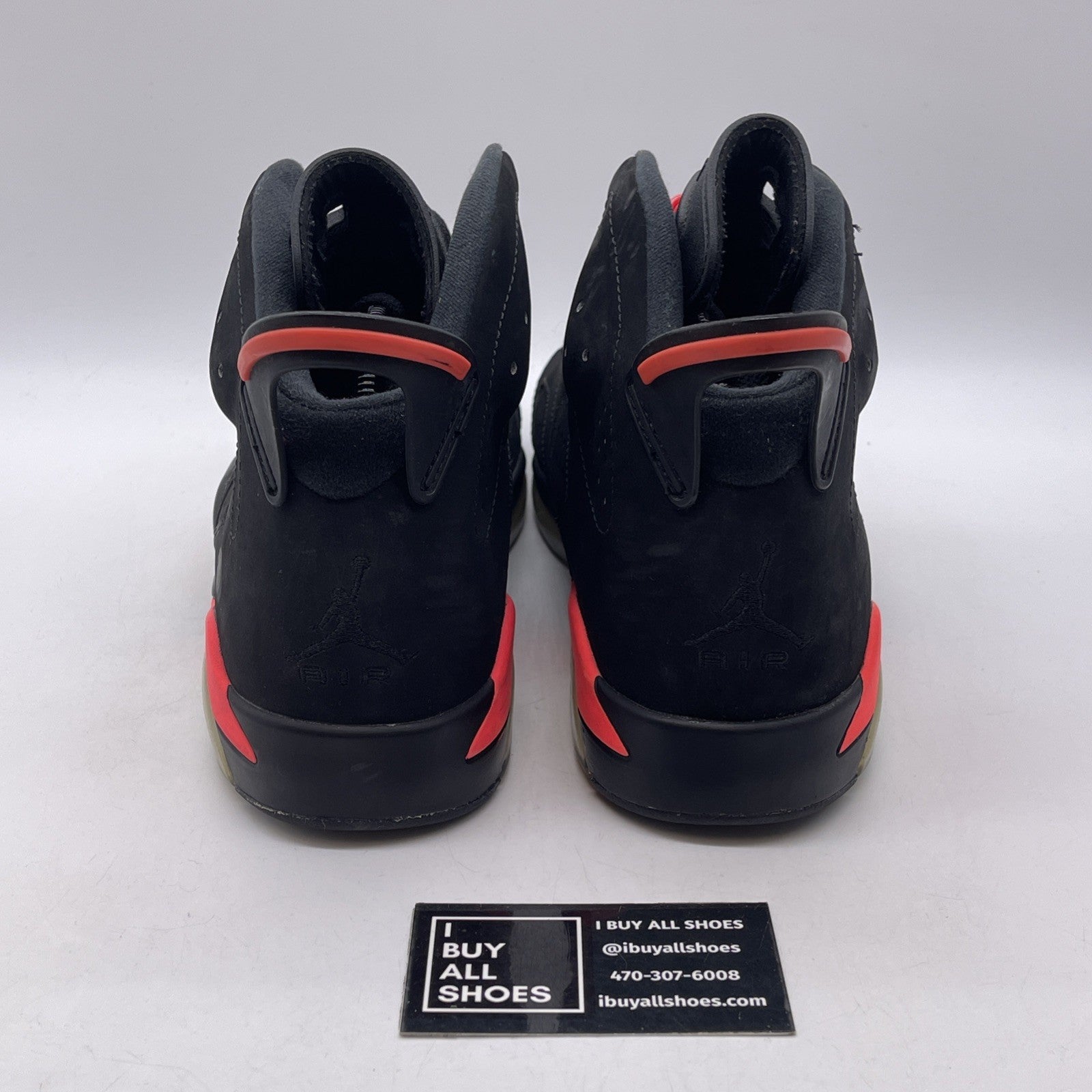 Size 9.5 - Jordan 6 Retro Infrared Black Suede (384664-023)