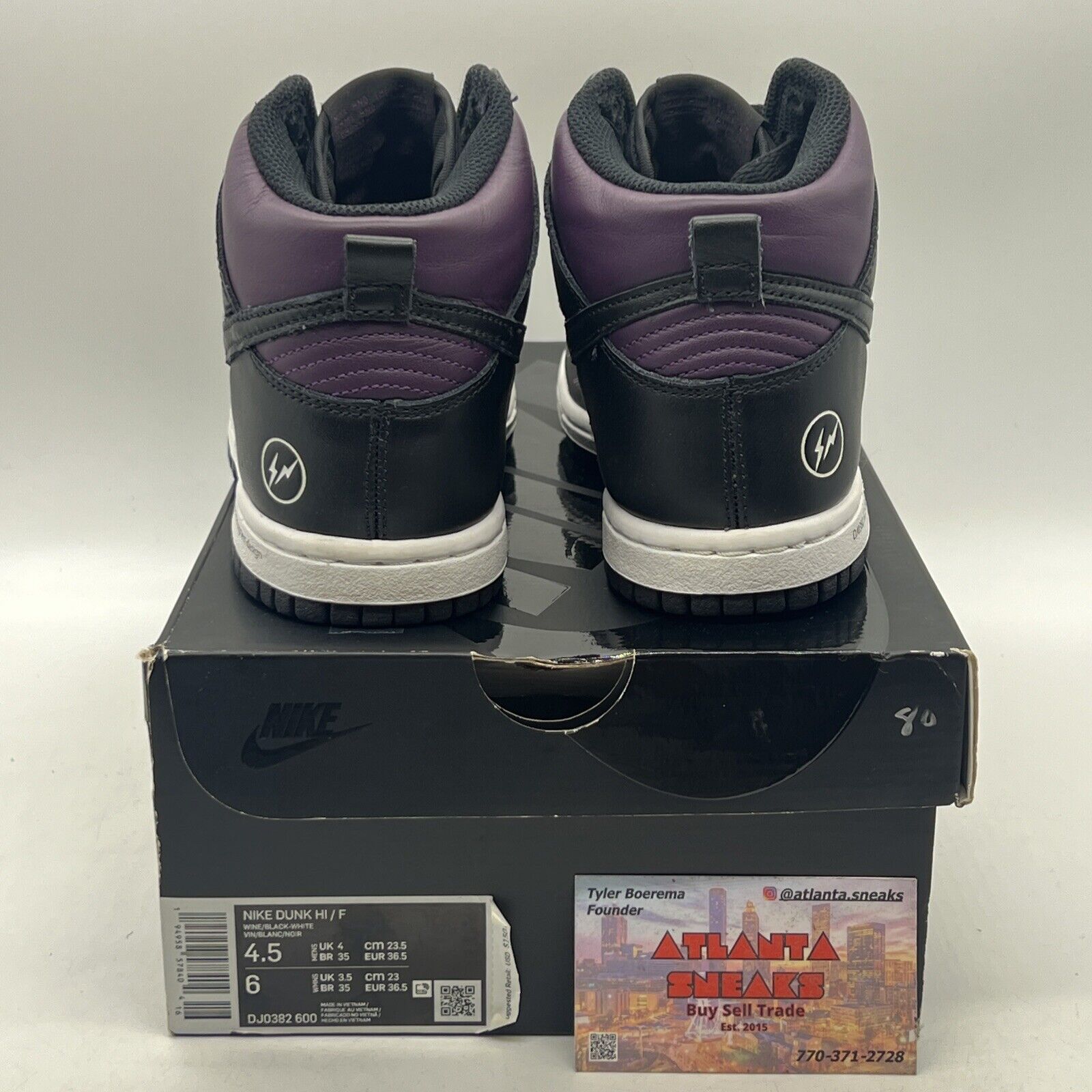 Size 4.5 - Nike Fragment Design x Dunk High Beijing Black White  (DJ0382-600)