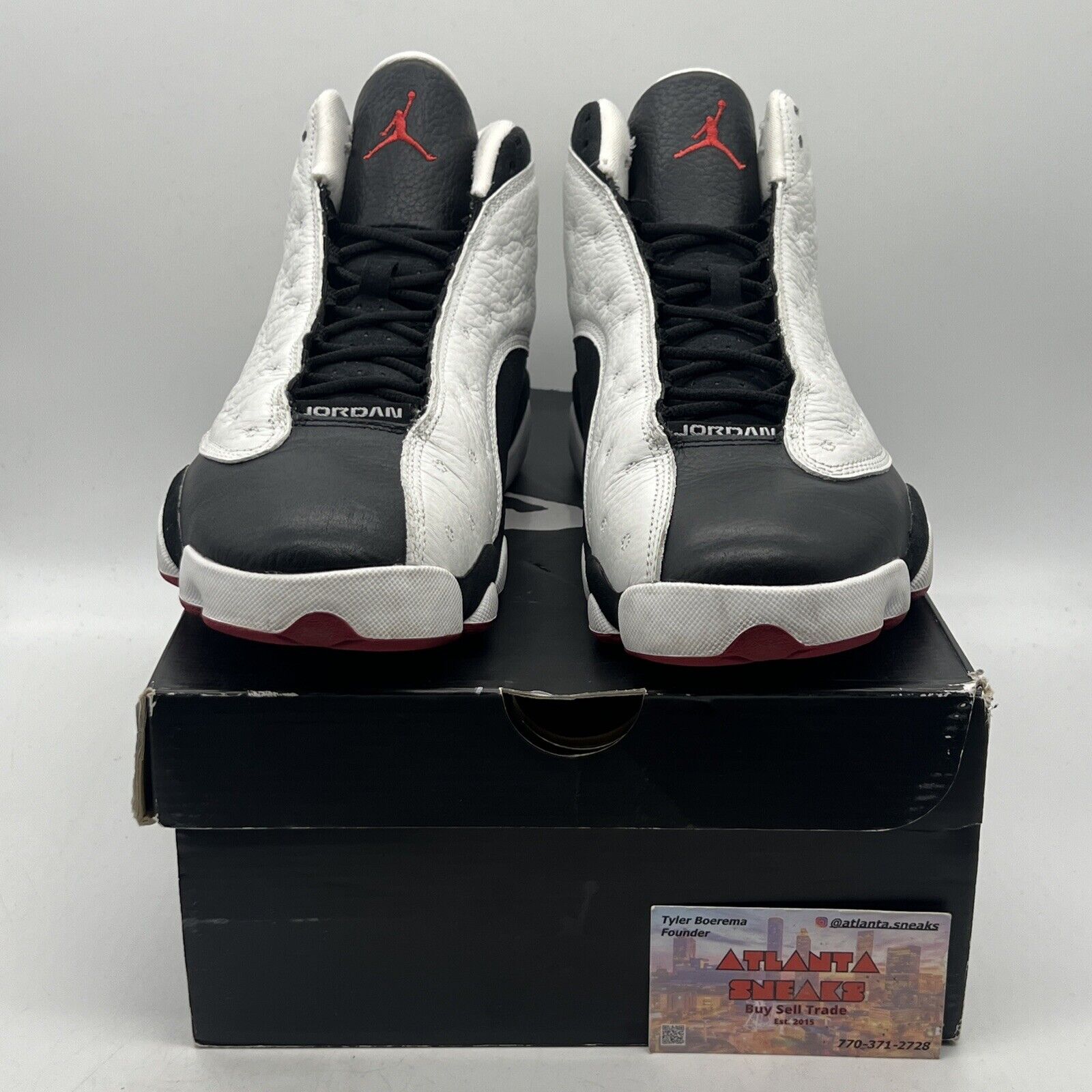 Size 9.5 - Air Jordan 13 Retro 2013 He Got Game Black White Red Leather