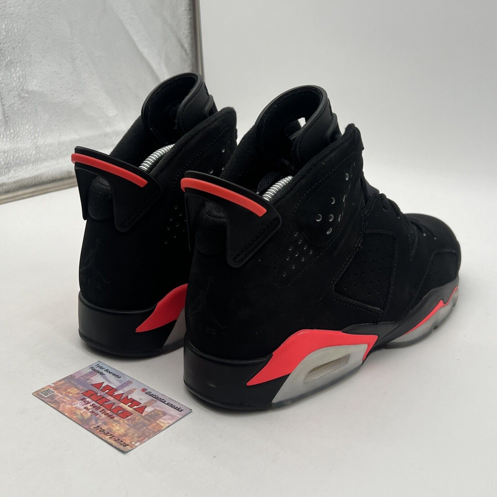 Size 8.5 - Jordan 6 Retro Infrared Black 2014 Black Red Suede (384664-023)