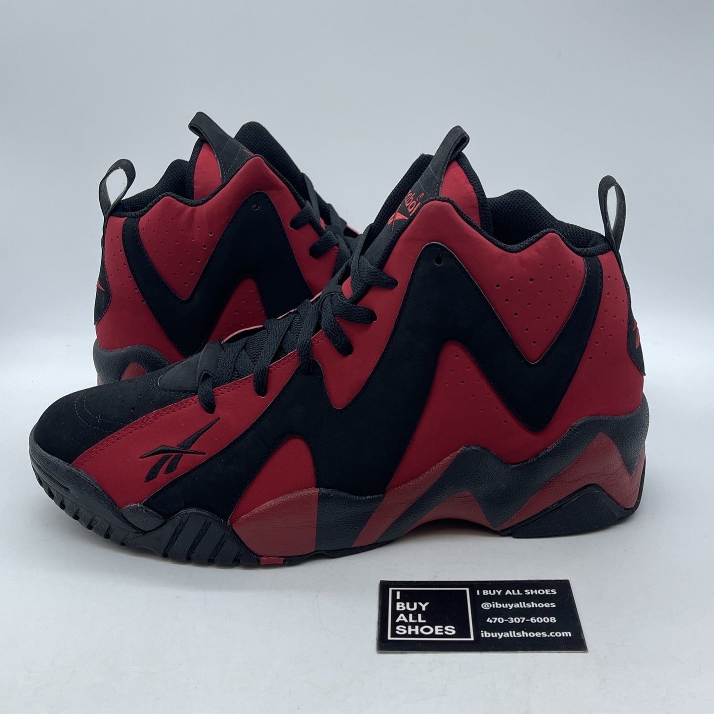 Size 13 - Reebok Kamikaze II Black Red Suede (10656-1260)