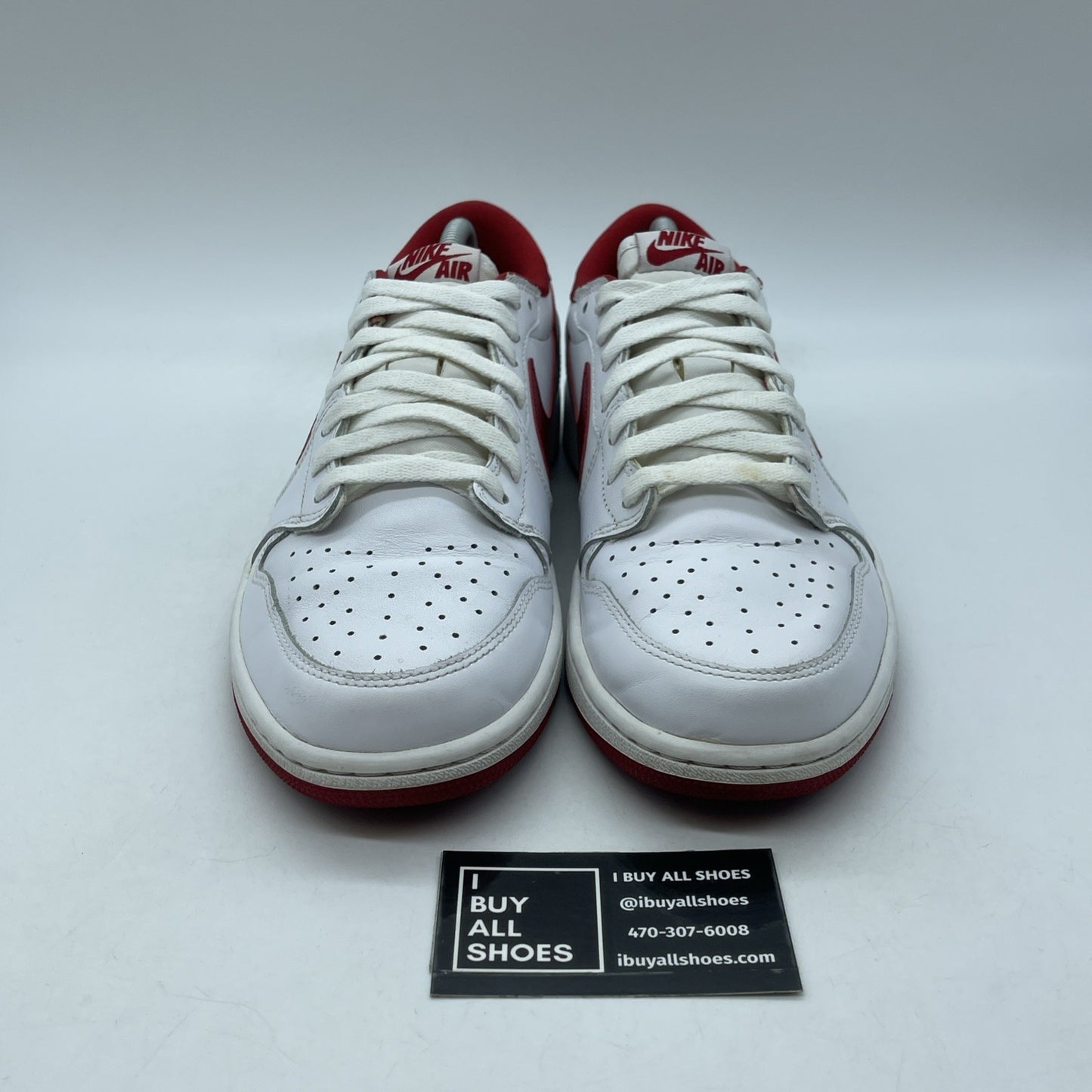 Size 9.5 - Air Jordan 1 Retro OG Low Varsity Red White Leather (705329-101)