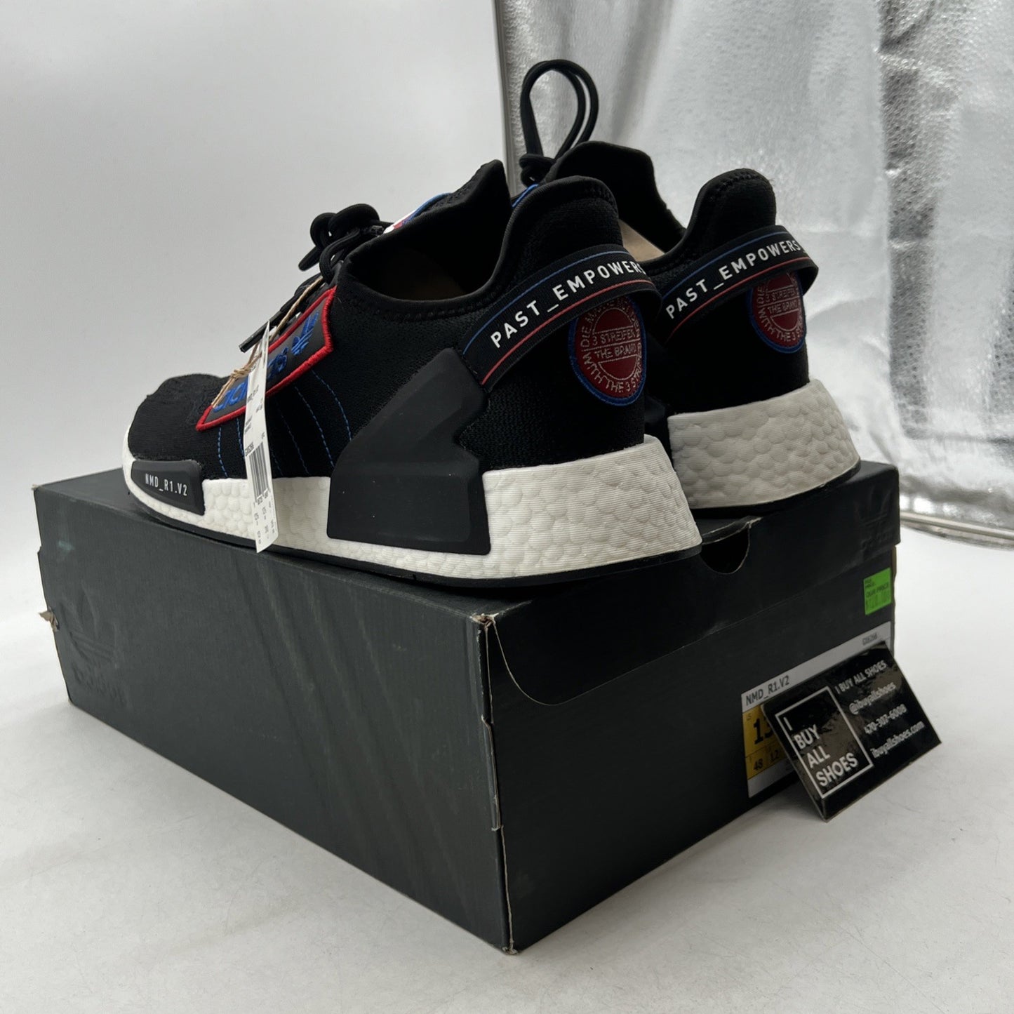 Size 13 - Adidas NMD_R1 V2 Logo Patch - Black (GX6266)