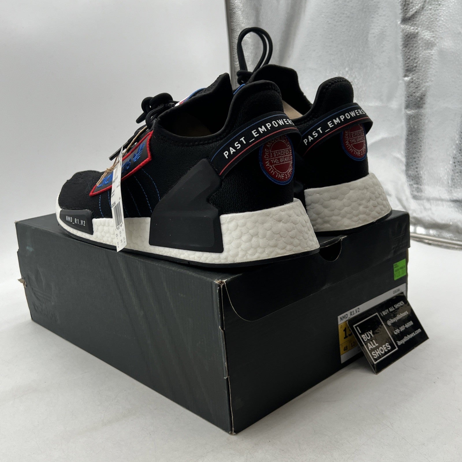 Size 13 - Adidas NMD_R1 V2 Logo Patch - Black (GX6266)