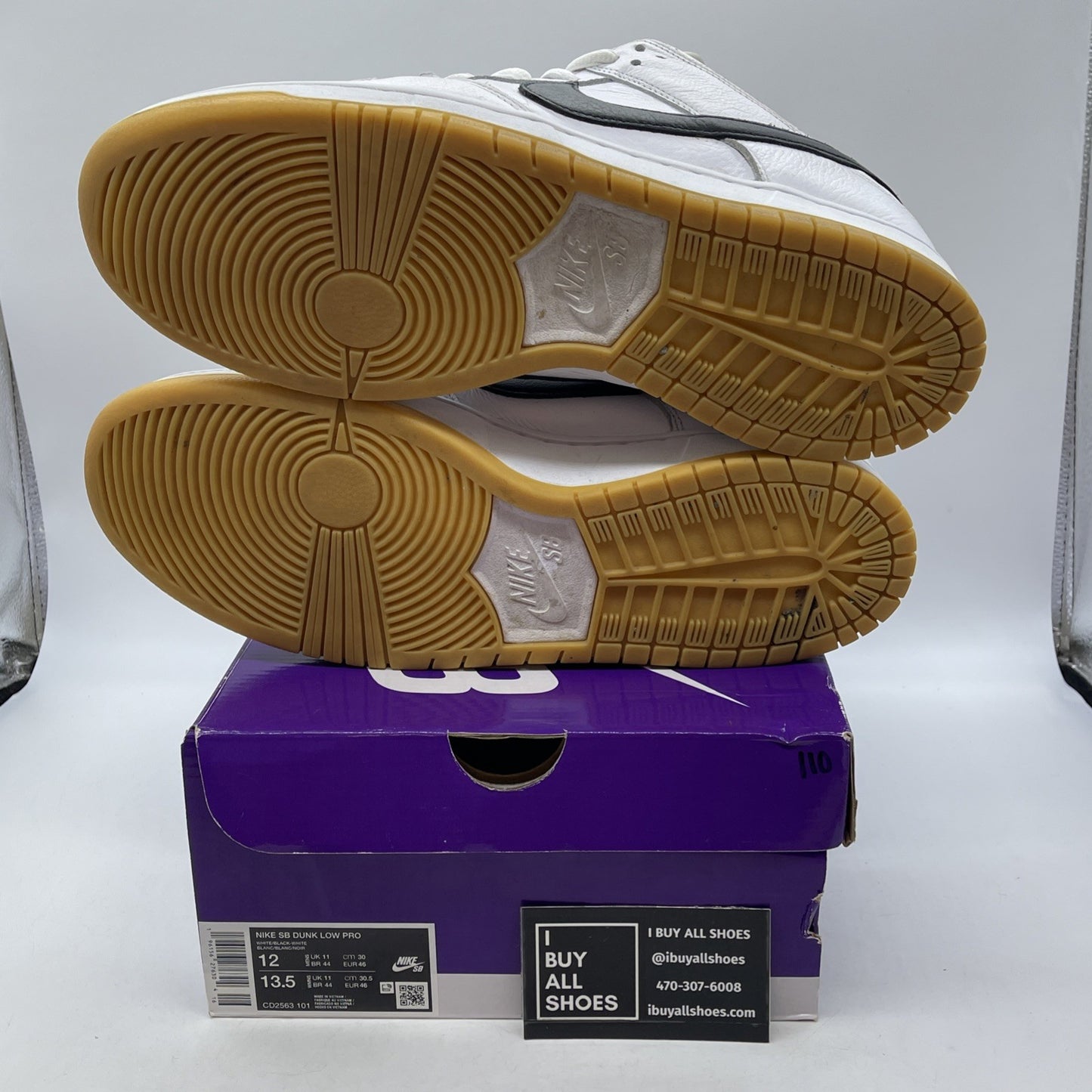 Size 12 - Nike SB Dunk Low White Gum Leather (CD2563-101)