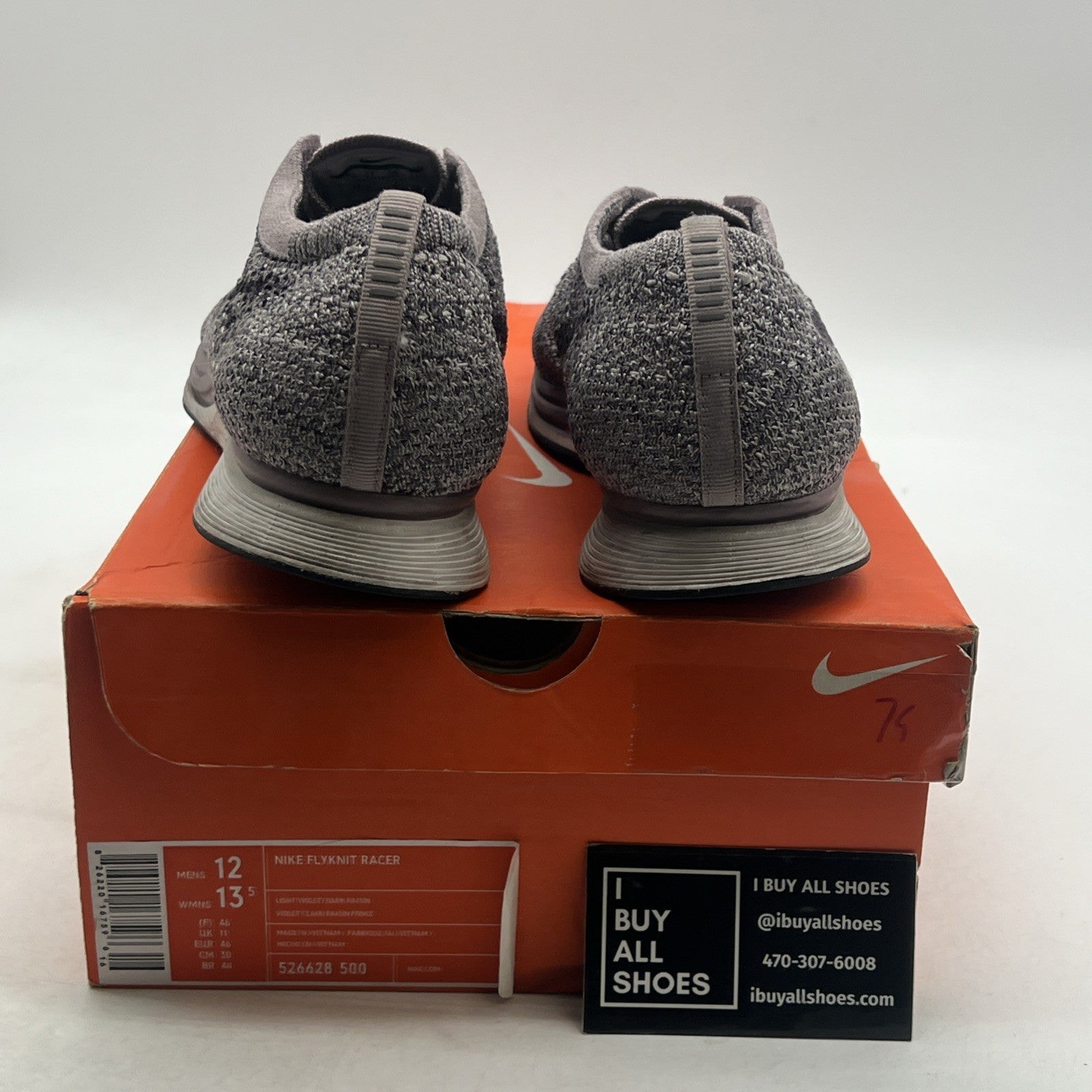 Size 12 - Nike Flyknit Racer Lavender (526628-500)