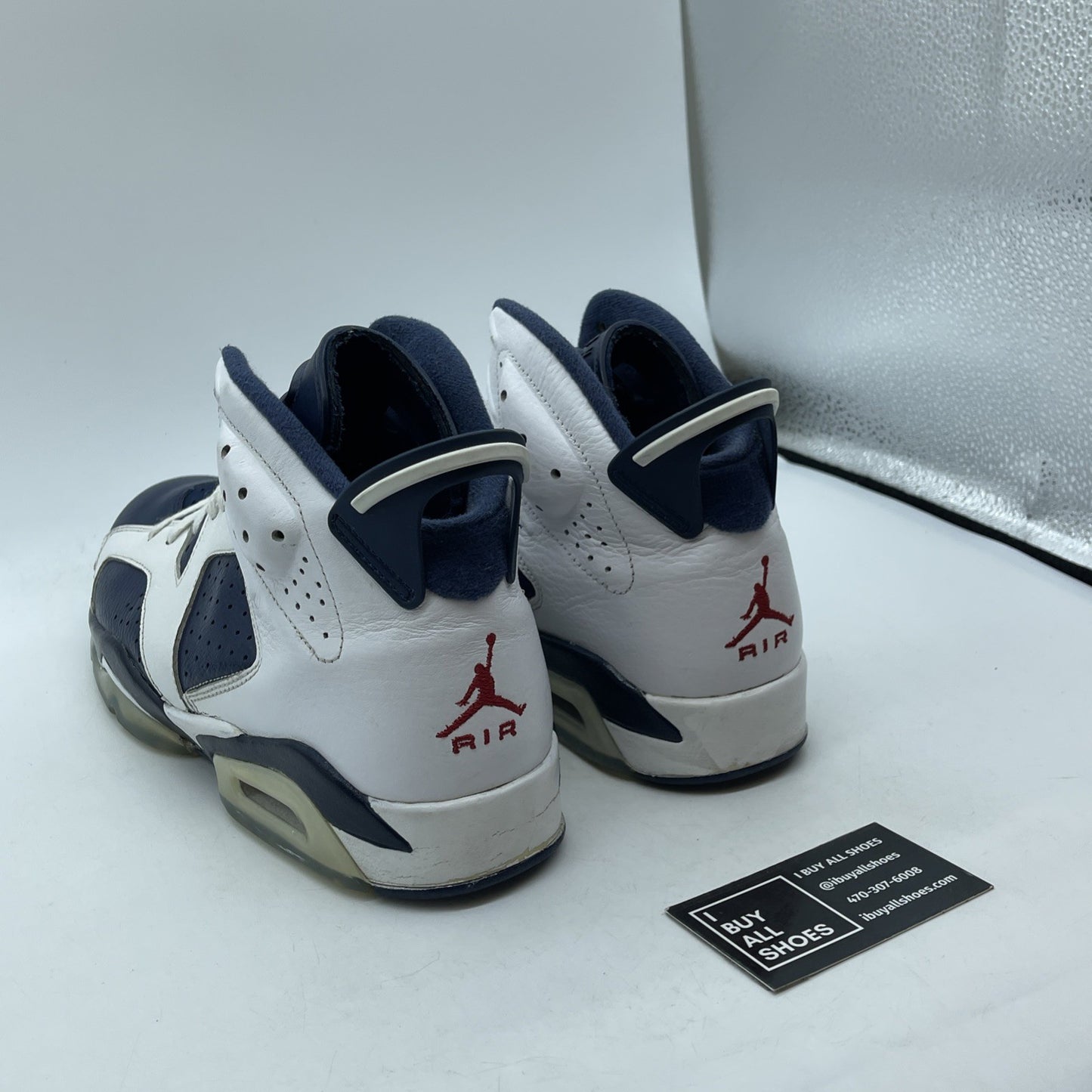 Size 11.5 - Air Jordan 6 Retro 2012 Olympic White Blue Leather (384664-130)