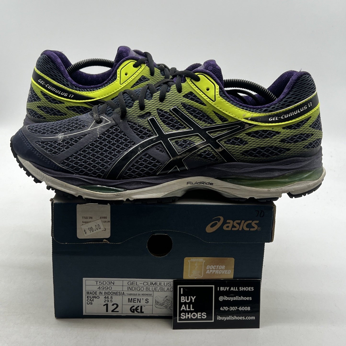 Size 12 - Asics Gel-Cumulus 17 Running Purple Athletic (T5D3N-4990)
