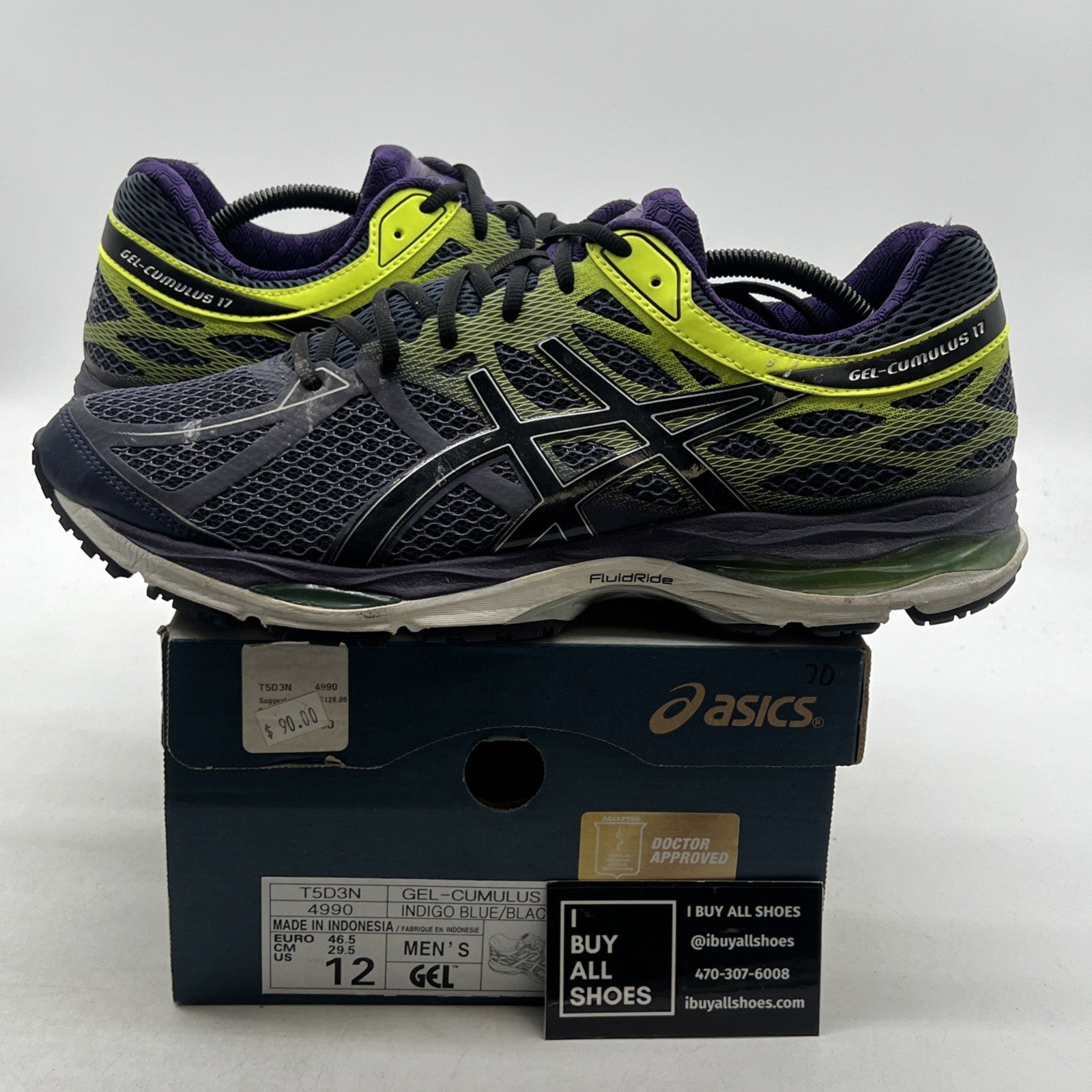 Size 12 - Asics Gel-Cumulus 17 Running Purple Athletic (T5D3N-4990)