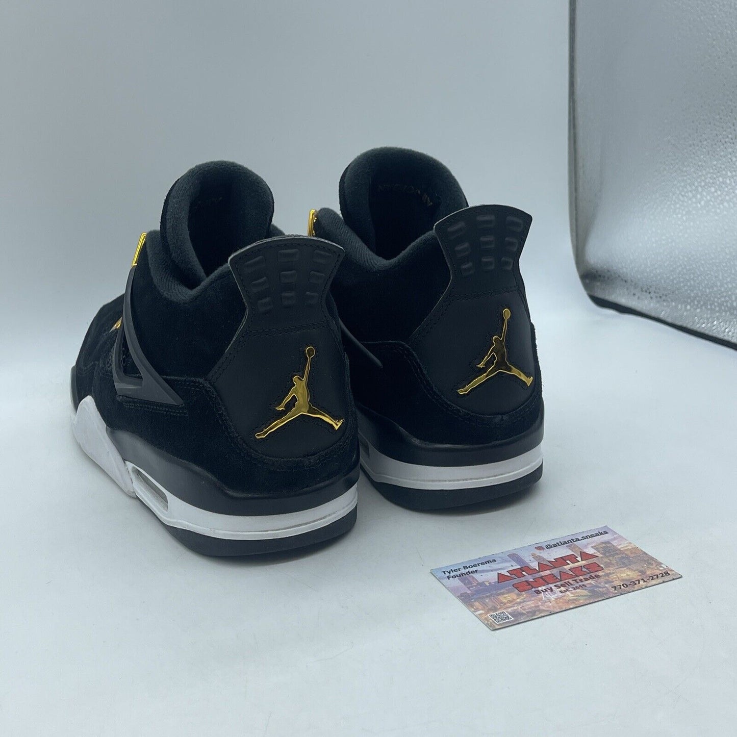 Size 10 - Jordan 4 Retro Royalty 2017 Gold White Black Suede (308497-032)