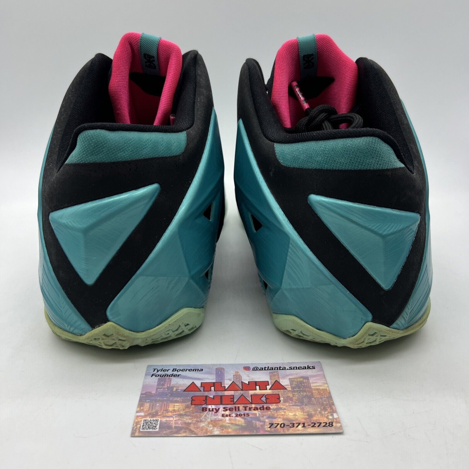 Size 12 - Nike LeBron 11 South Beach Pink Black Teal (616175-330)