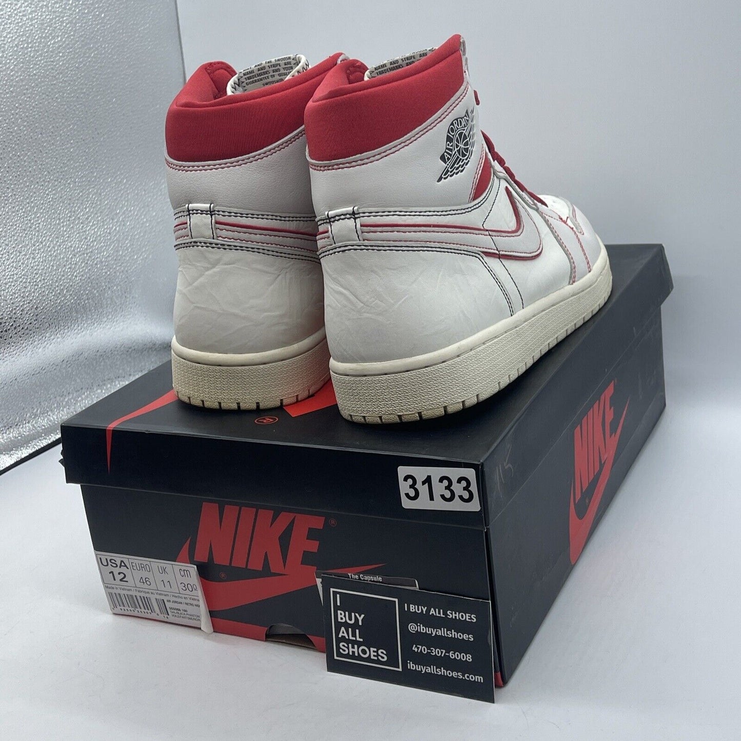 Size 12 - Air Jordan 1 Retro OG High Phantom Red White Leather (555088-160)