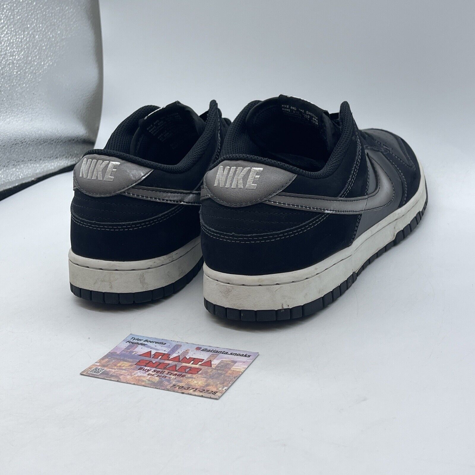 Size 11.5 - Nike Dunk Low Airbrush - Black Grey Suede Leather (FD6923-001)