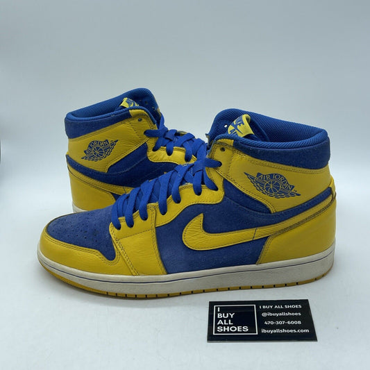Size 11 - Air Jordan 1 Retro OG High Laney Yellow Blue Suede (555088-707)