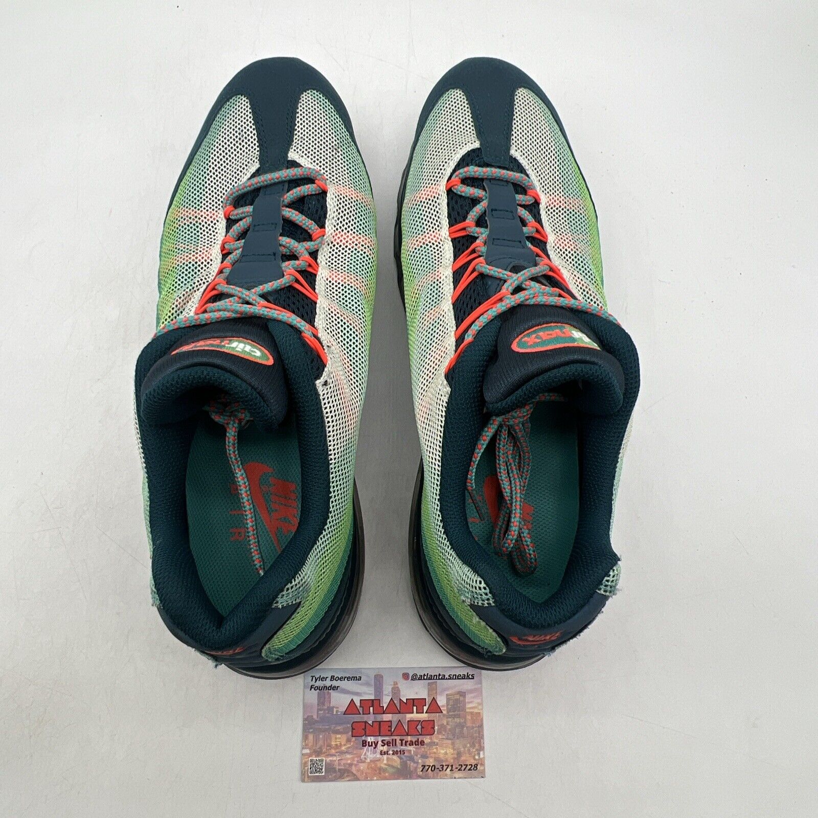 Size 11 - Nike Air Max 95 Dynamic Flywire Multicolor Green Suede (554715-383)