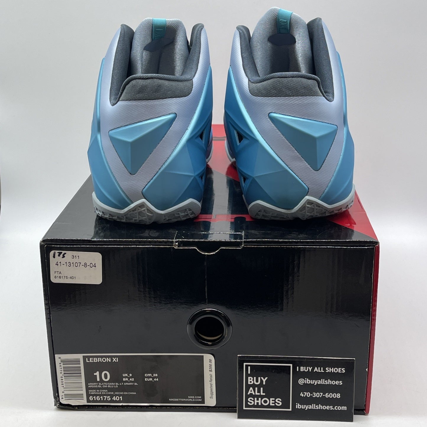 Size 10 - Nike LeBron 11 Armory Slate Blue Grey Suede Leather (616175-401)