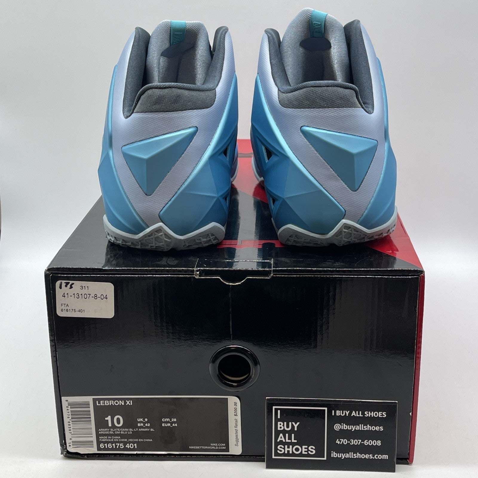 Size 10 - Nike LeBron 11 Armory Slate Blue Grey Suede Leather (616175-401)