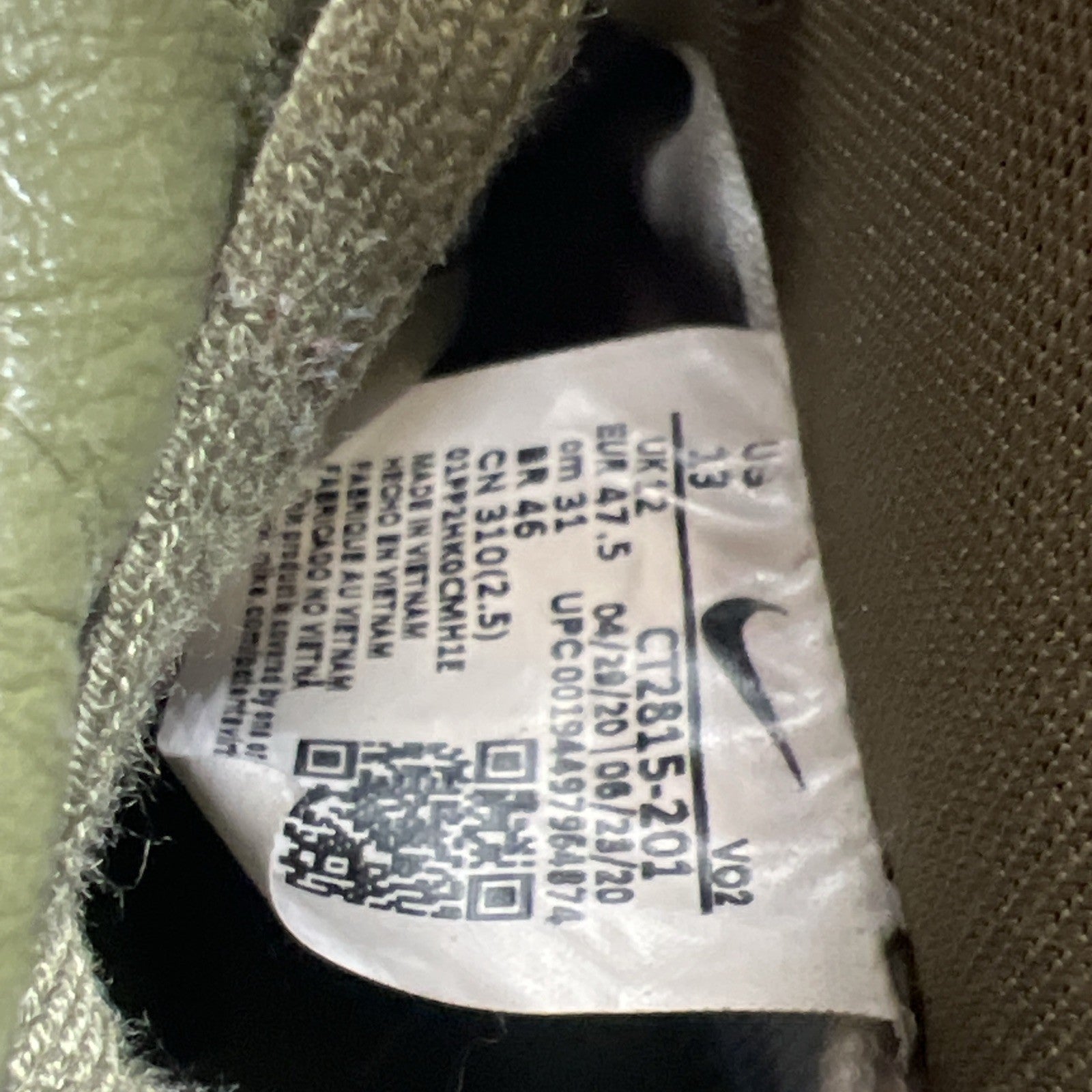 Size 13 - Nike Air Force 1 High Gore-Tex 2020 Olive (CT2815-201)