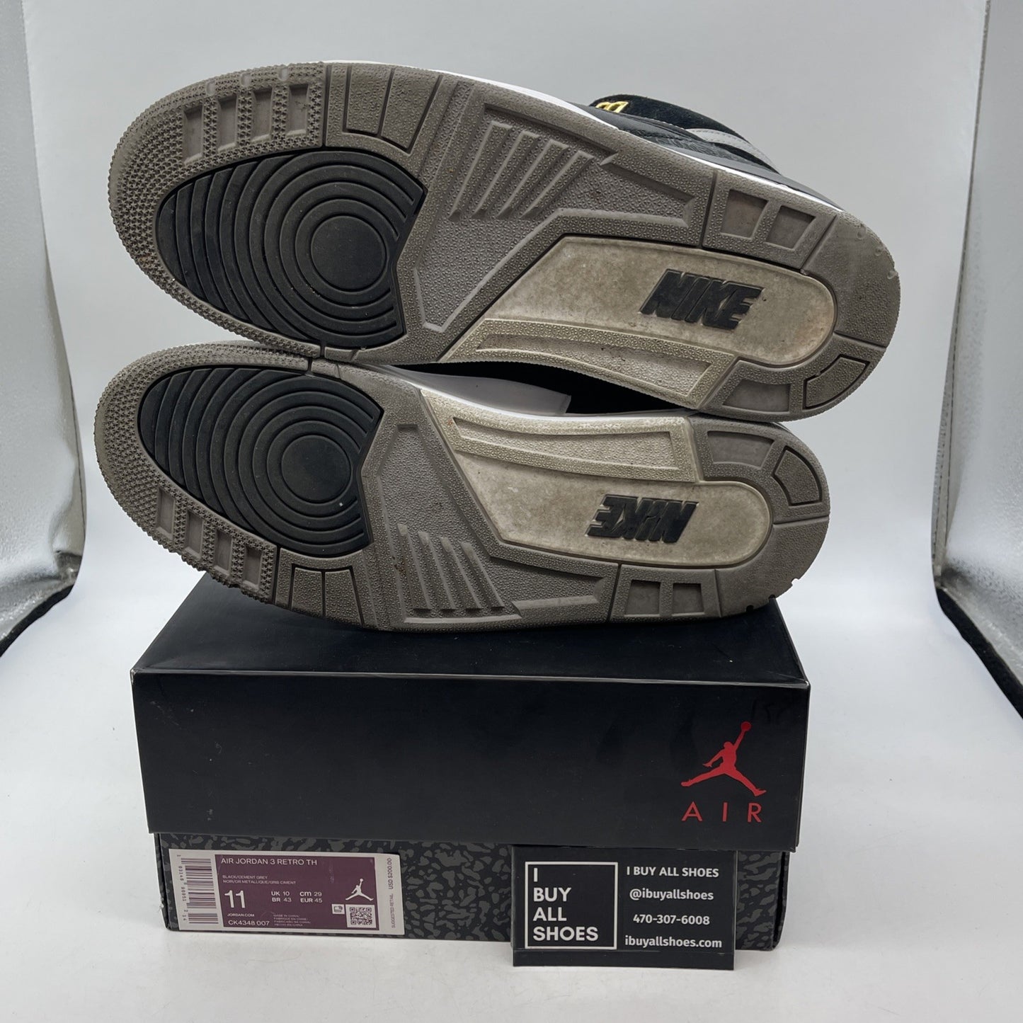 Size 11 - Air Jordan 3 Retro Tinker SP Black Cement 2019 (CK4348-007)
