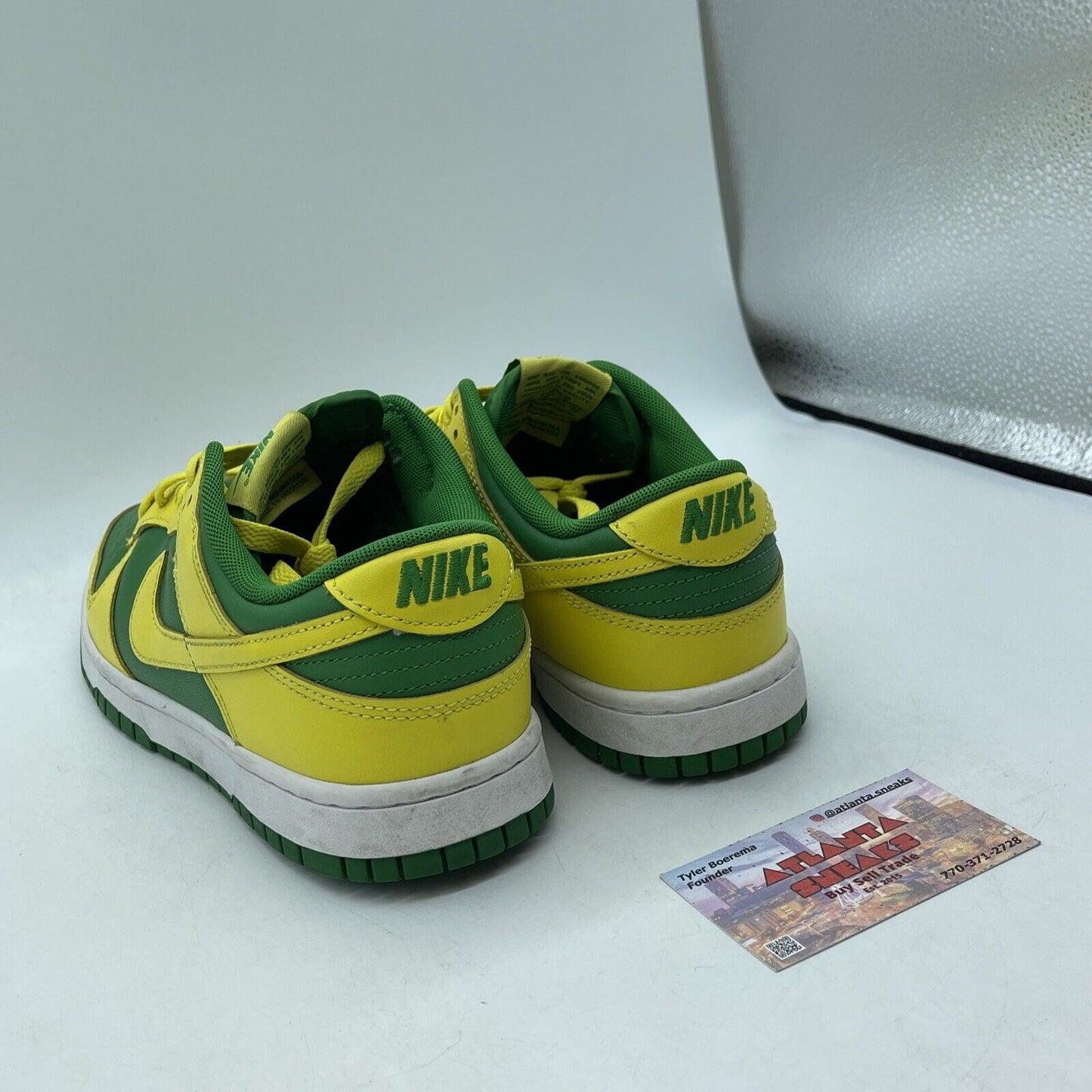 Size 8.5 - Nike Dunk Low Reverse Brazil Green Yellow White Leather (DV0833-300)