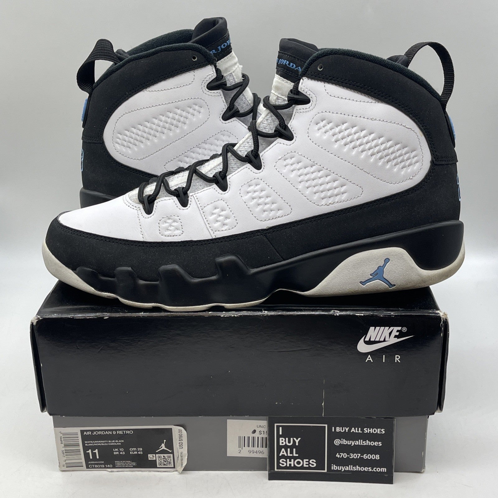 Size 11 - Air Jordan 9 Retro University Blue 2020 (CT8019-140)