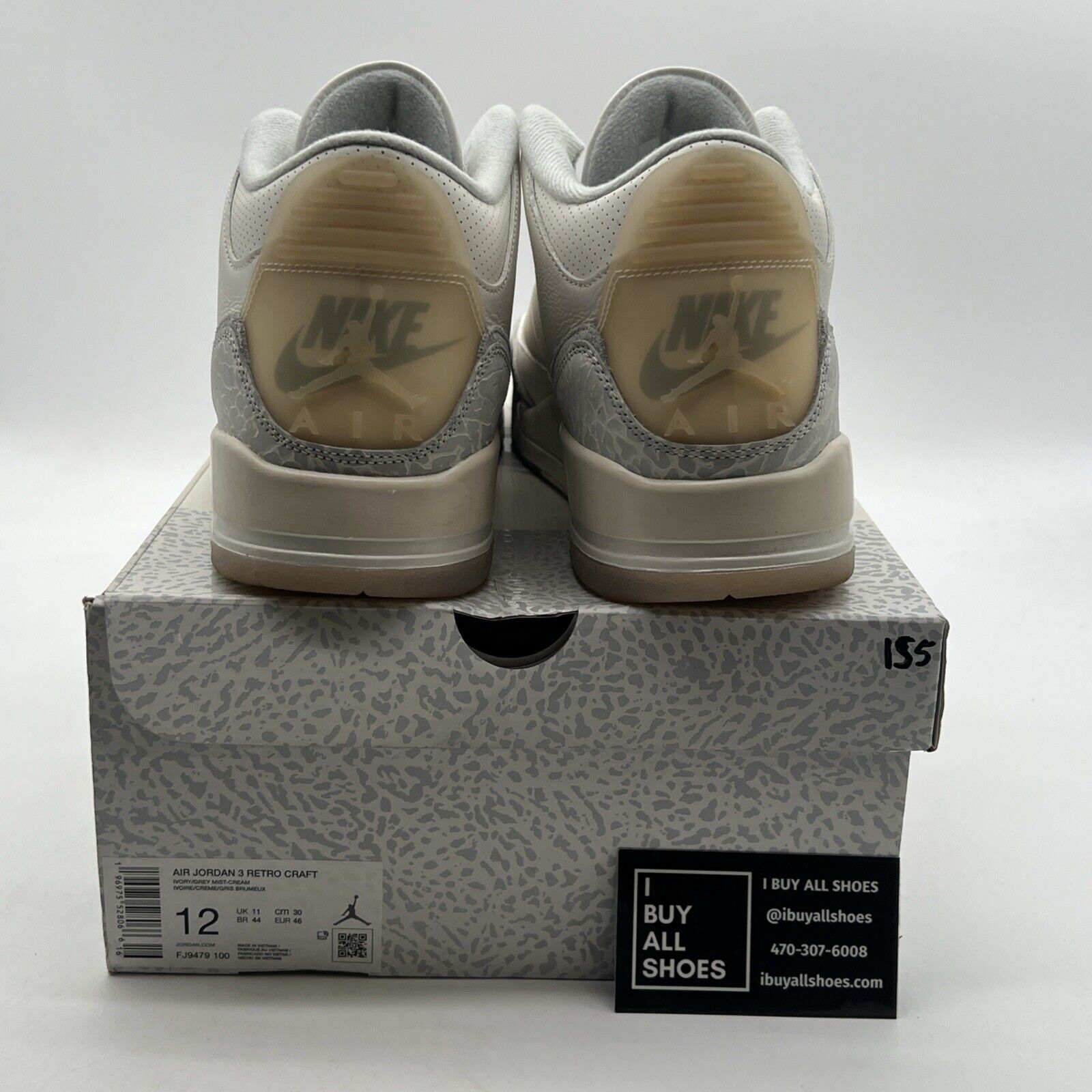 Size 12 - Air Jordan 3 Retro Craft Ivory/Grey White Leather (FJ9579-100)