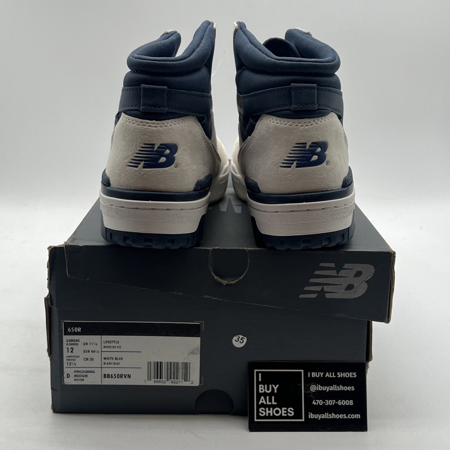 Size 12 - NEW BALANCE 650R SEA SALT NAVY MEN'S SHOES (BB650RVN)