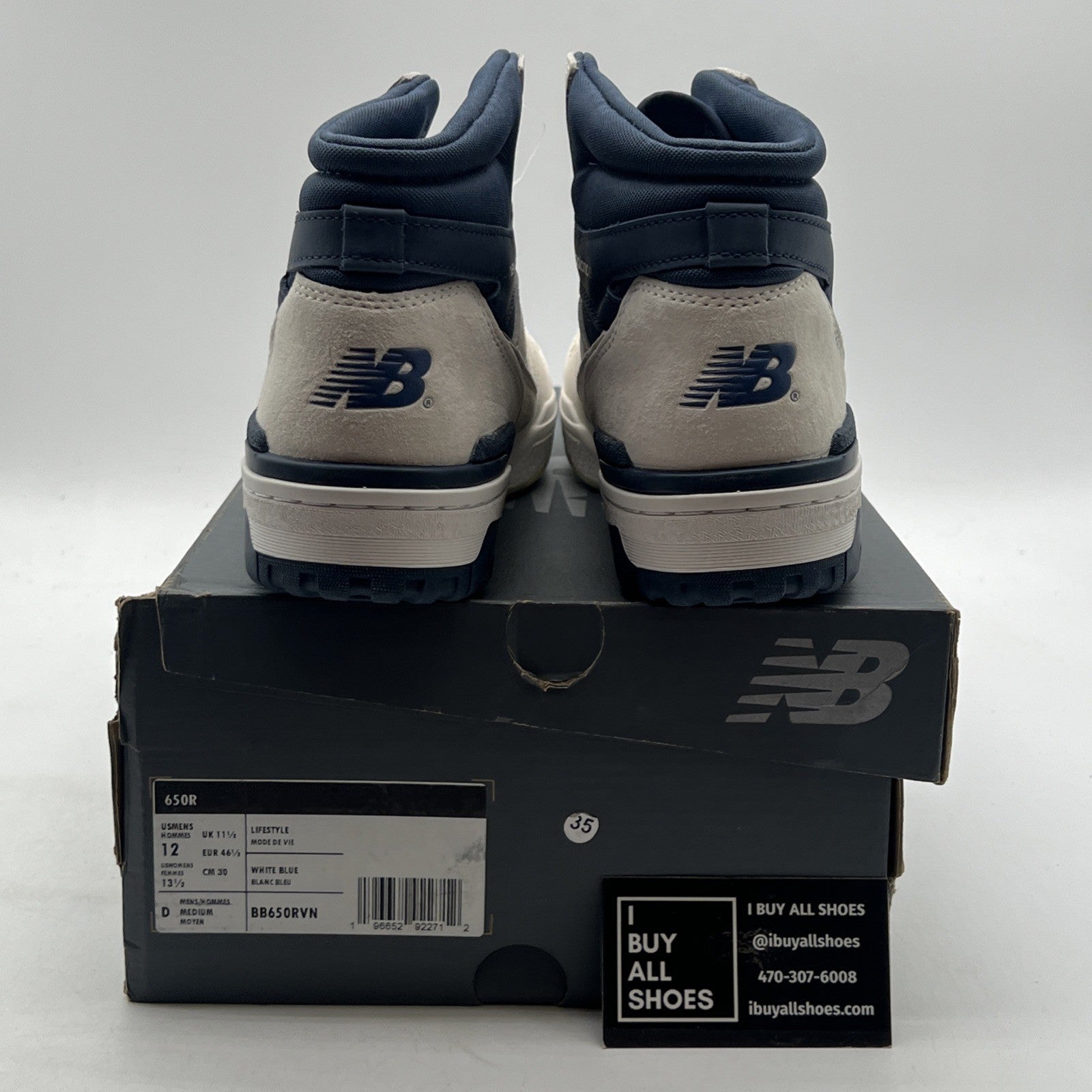 Size 12 - NEW BALANCE 650R SEA SALT NAVY MEN'S SHOES (BB650RVN)