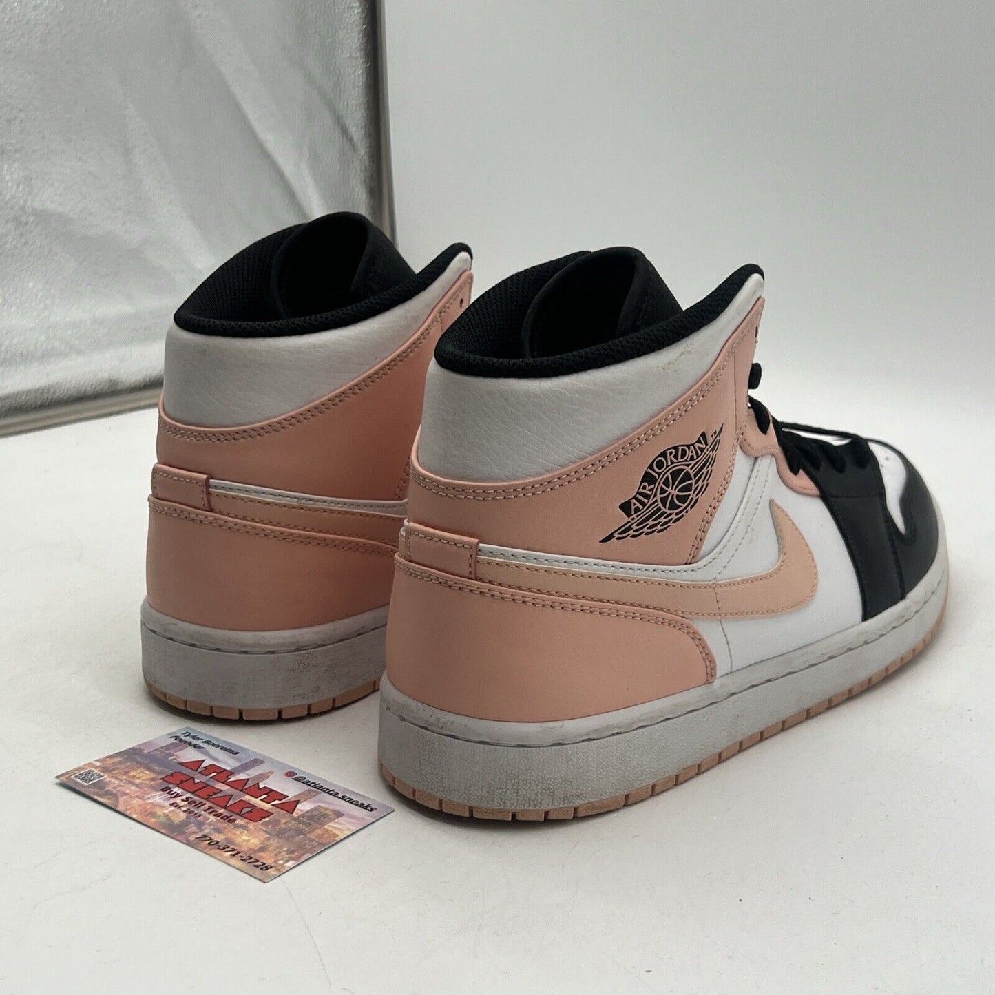 Size 10.5 - Air Jordan 1 Mid Crimson Tint Black White Leather (554724-133)