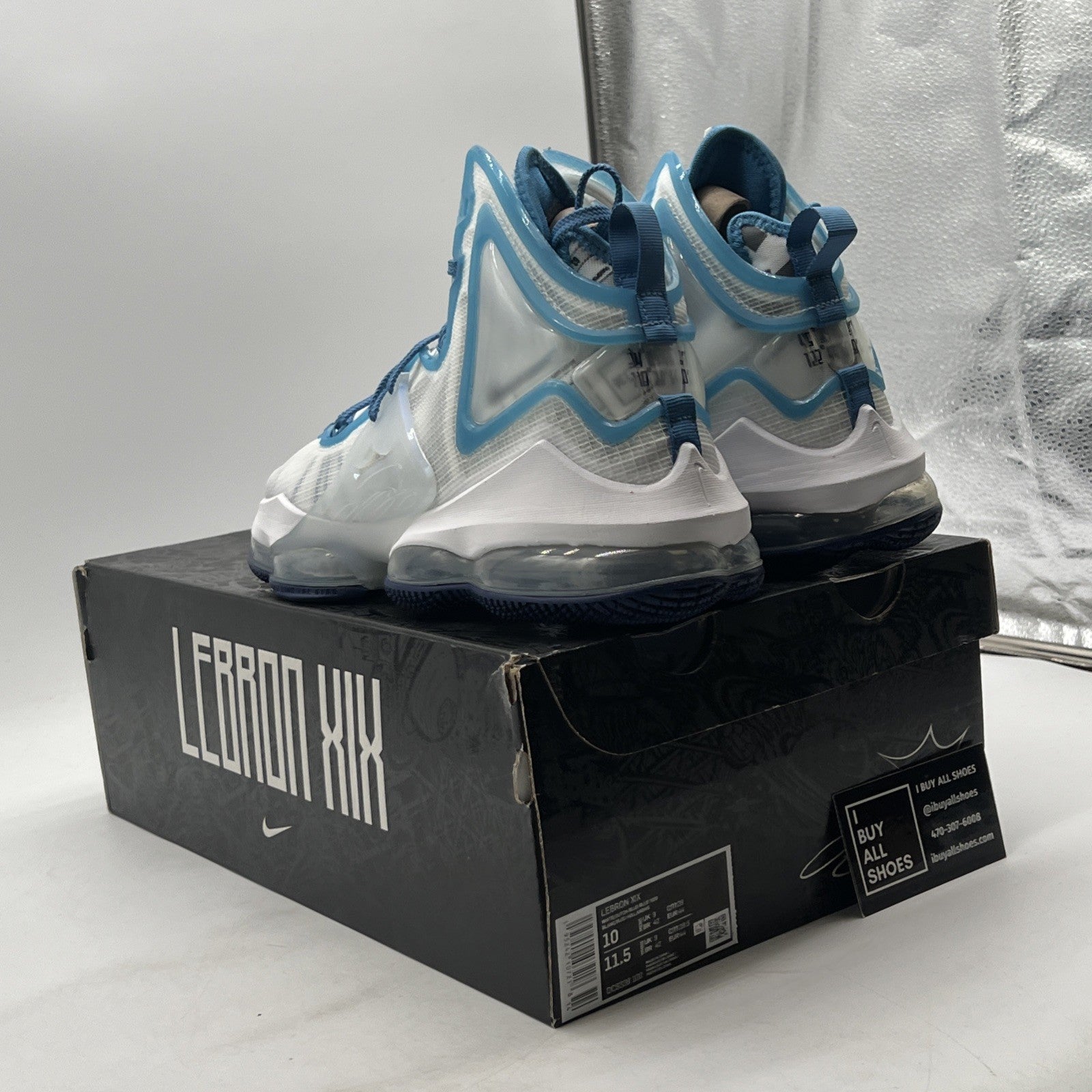 Size 10 - New Nike Lebron 19 Space Jam White Blue Men's Basketball (DC9338-100)