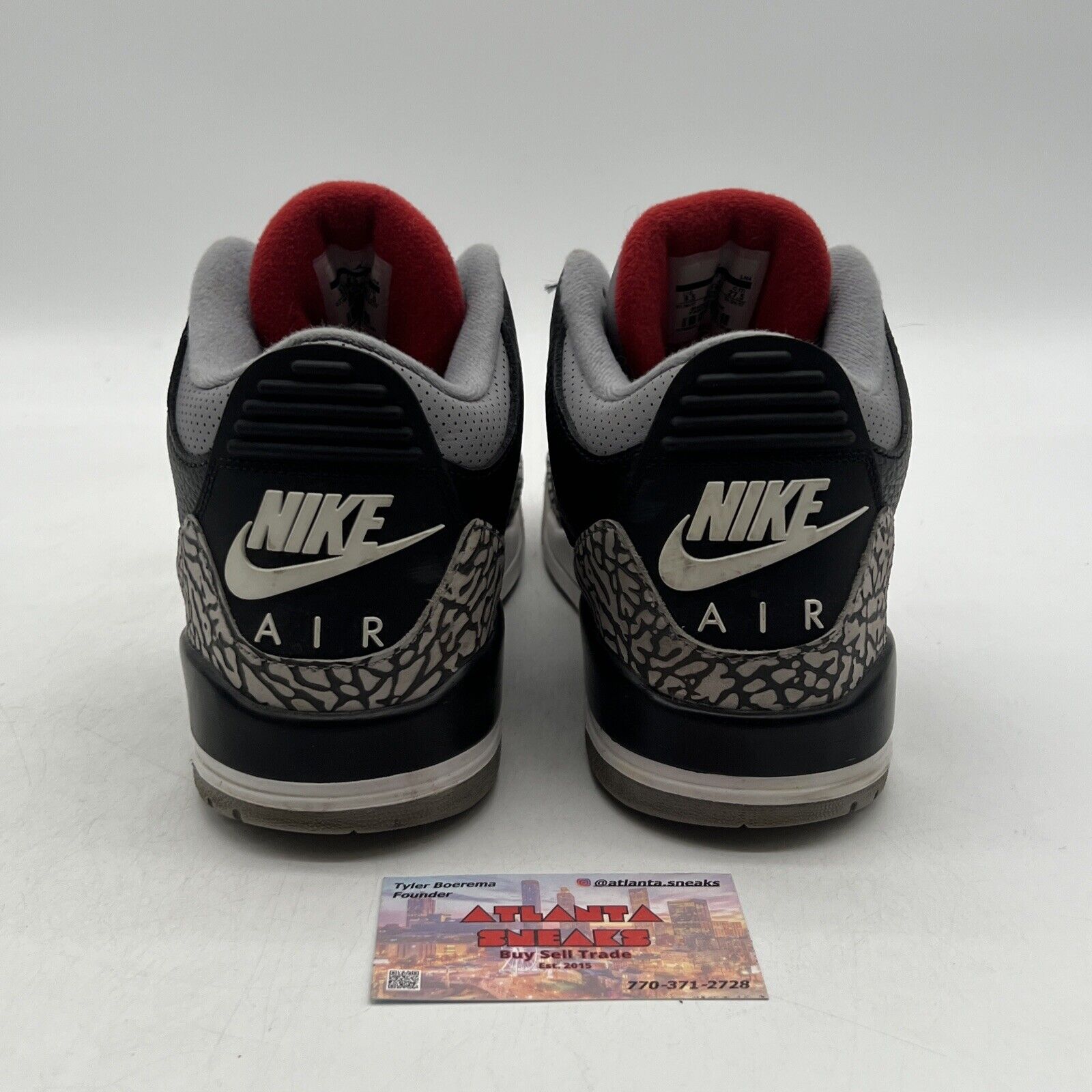 Size 9.5 - Jordan 3 Retro OG Mid Black Cement White Red Leather (854262-001)