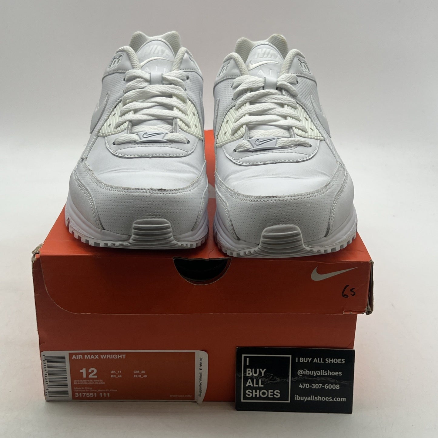 Size 12 - Nike Air Max Wright White - (317551-111)