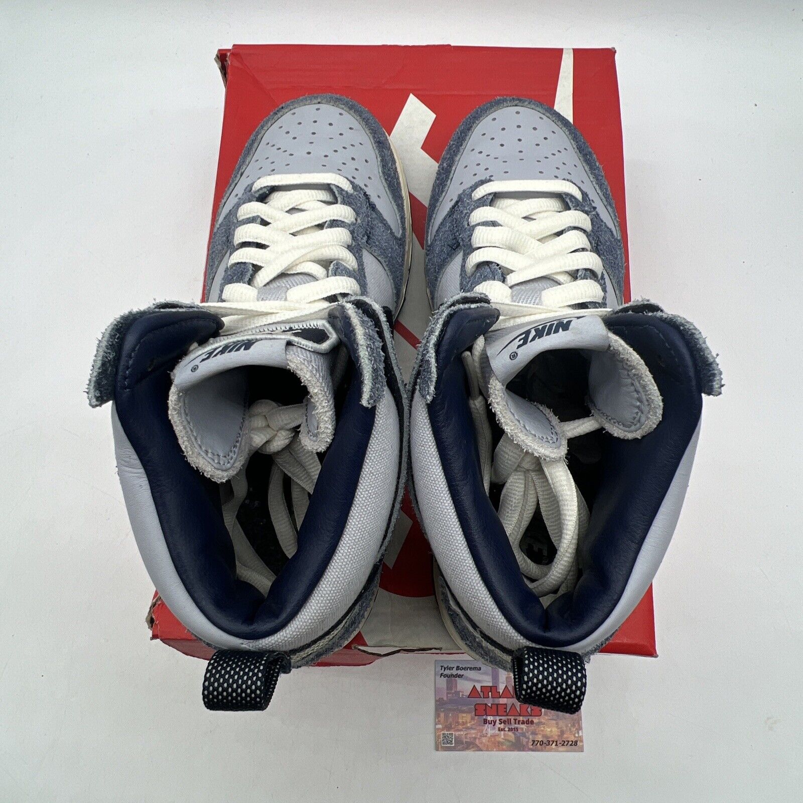 Size 9 - Nike Notre x Dunk High Midnight Navy White Suede (CW3092-400)