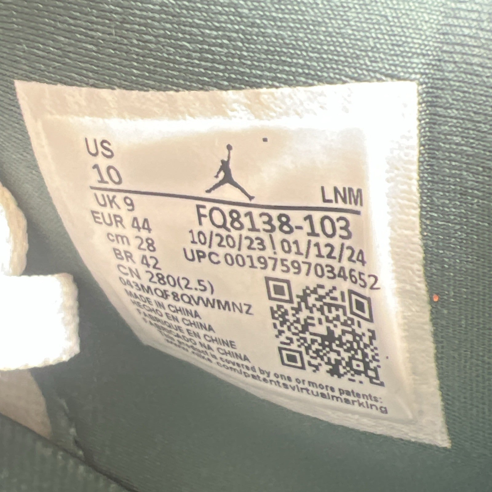 Size 10 - Air Jordan 4 Retro Oxidized Green (FQ8138-103)