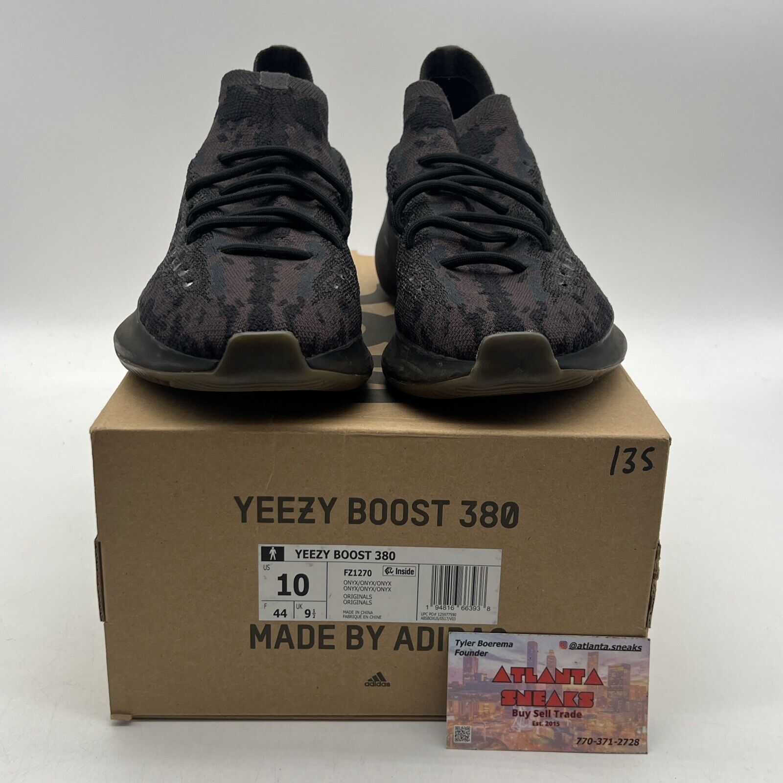 Size 10 - adidas Yeezy Boost 380 Onyx Non-Reflective Black Brown (FZ1270)