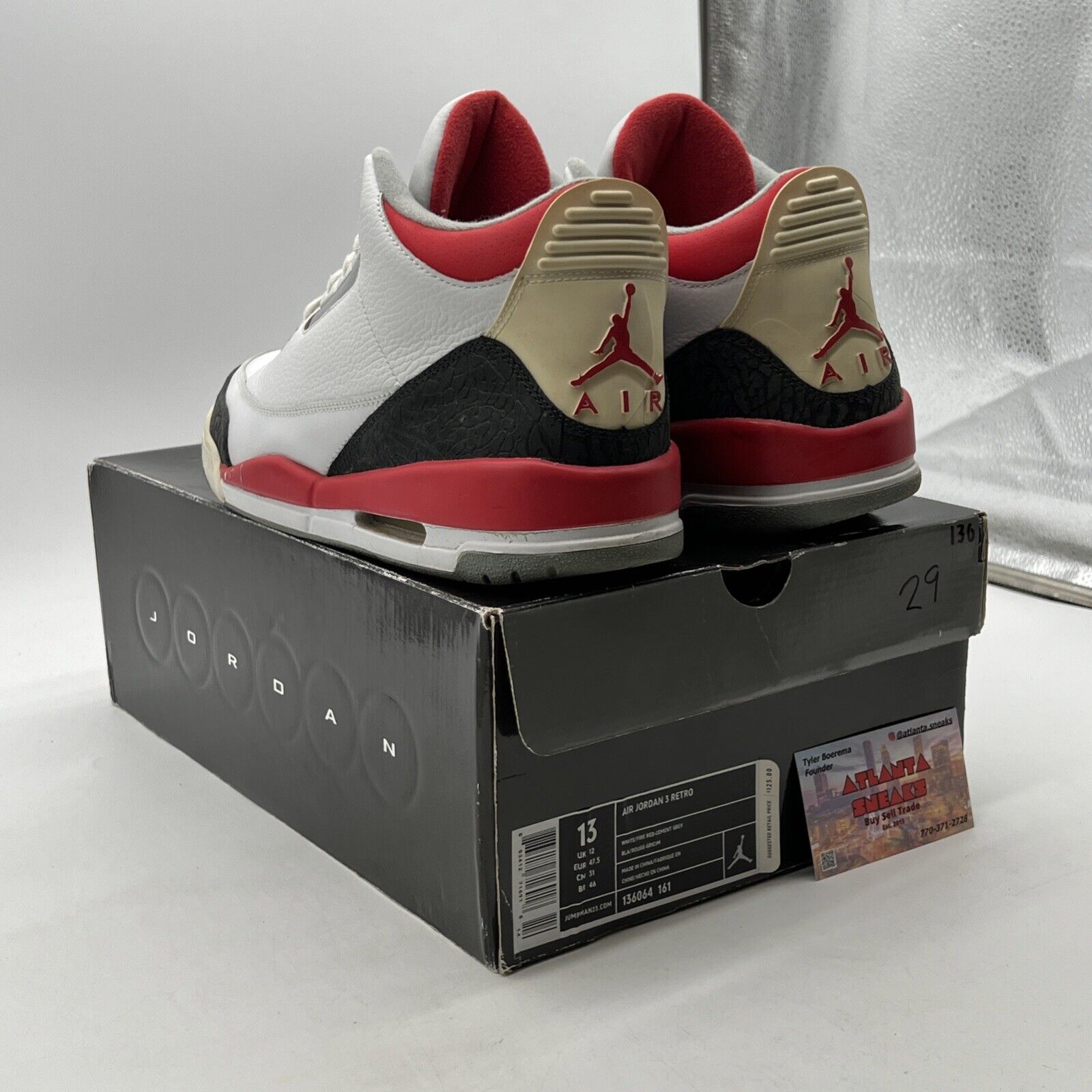 Size 13 - Air Jordan 3 Retro 2007 Fire Red (136064-161)