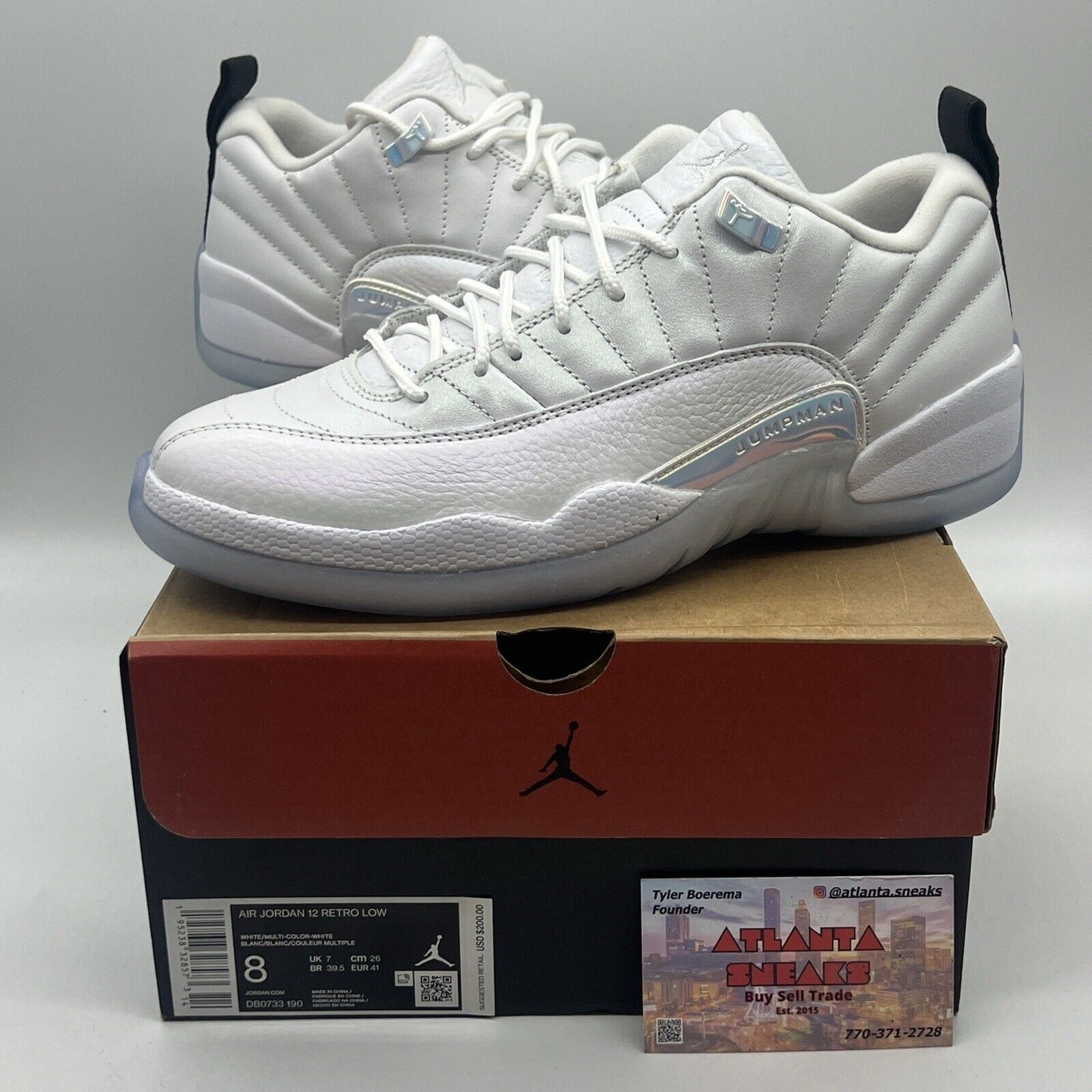 Size 8 - Jordan 12 Retro Low Easter Brand New Og All White