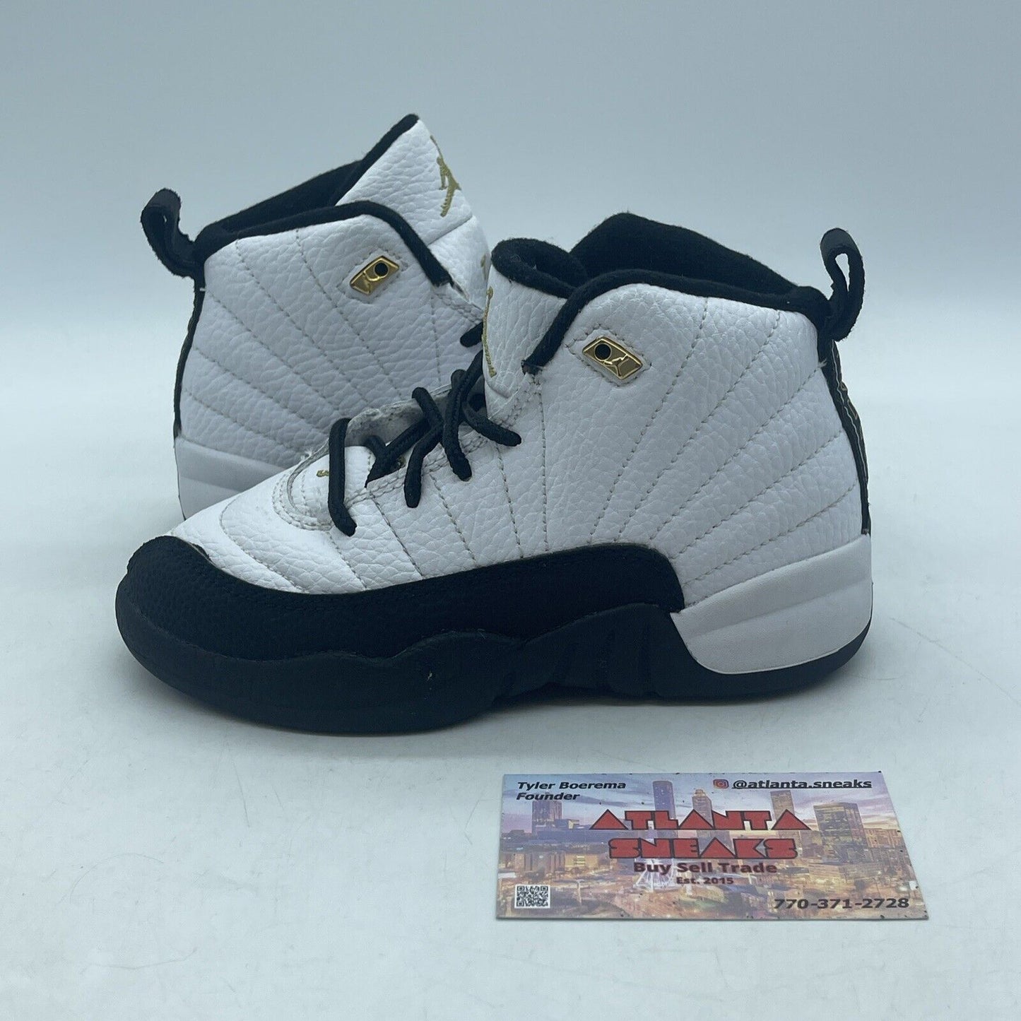 Size 11 (PS) - Jordan 12 Retro Mid Royalty Black White Leather (151186-170)