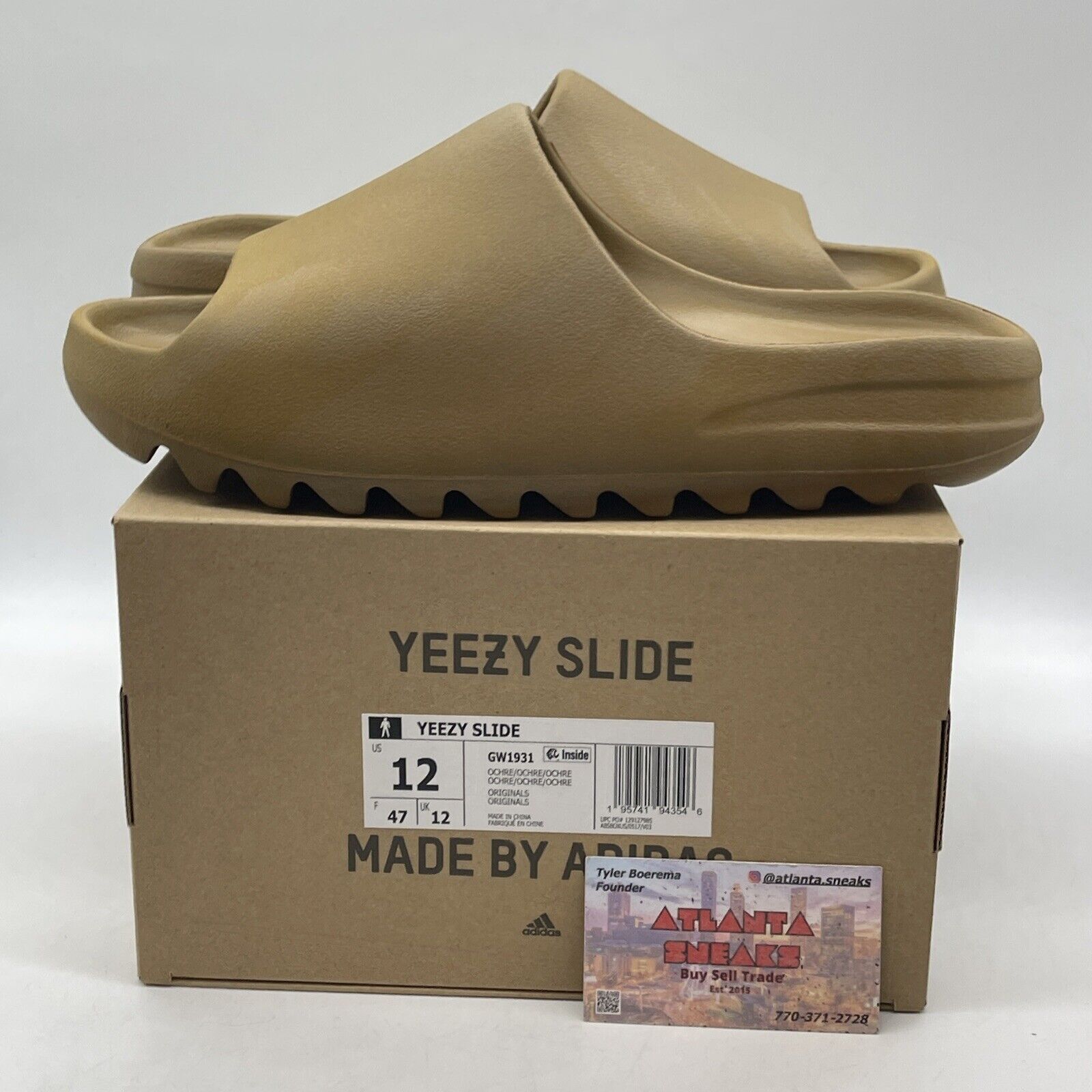 Size 12 - adidas Yeezy Slide 'Ochre' Brown Rubber (GW1931)