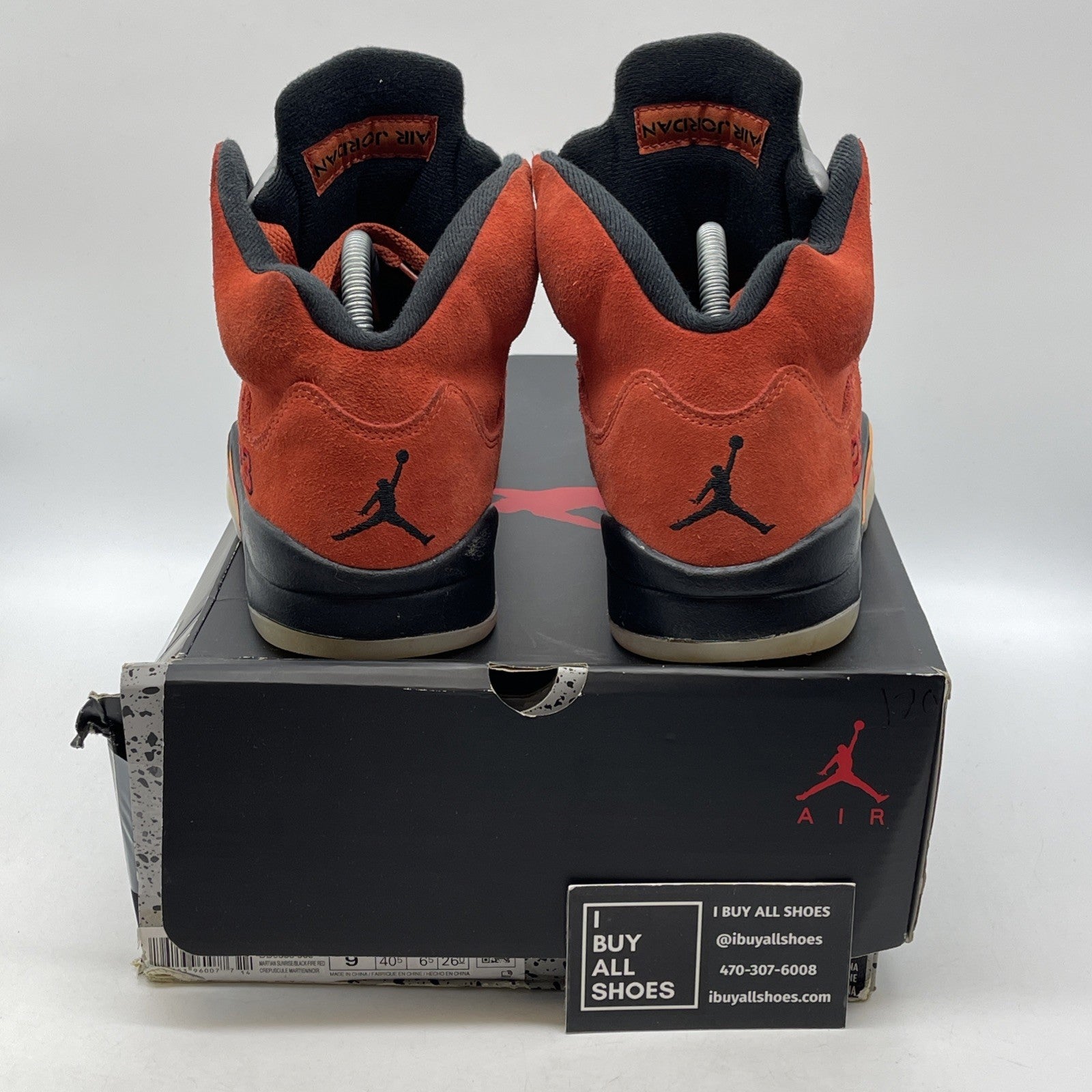 Size 9W - Air Jordan 5 Retro Dunk on Mars Orange Black Suede (DD9336-800)